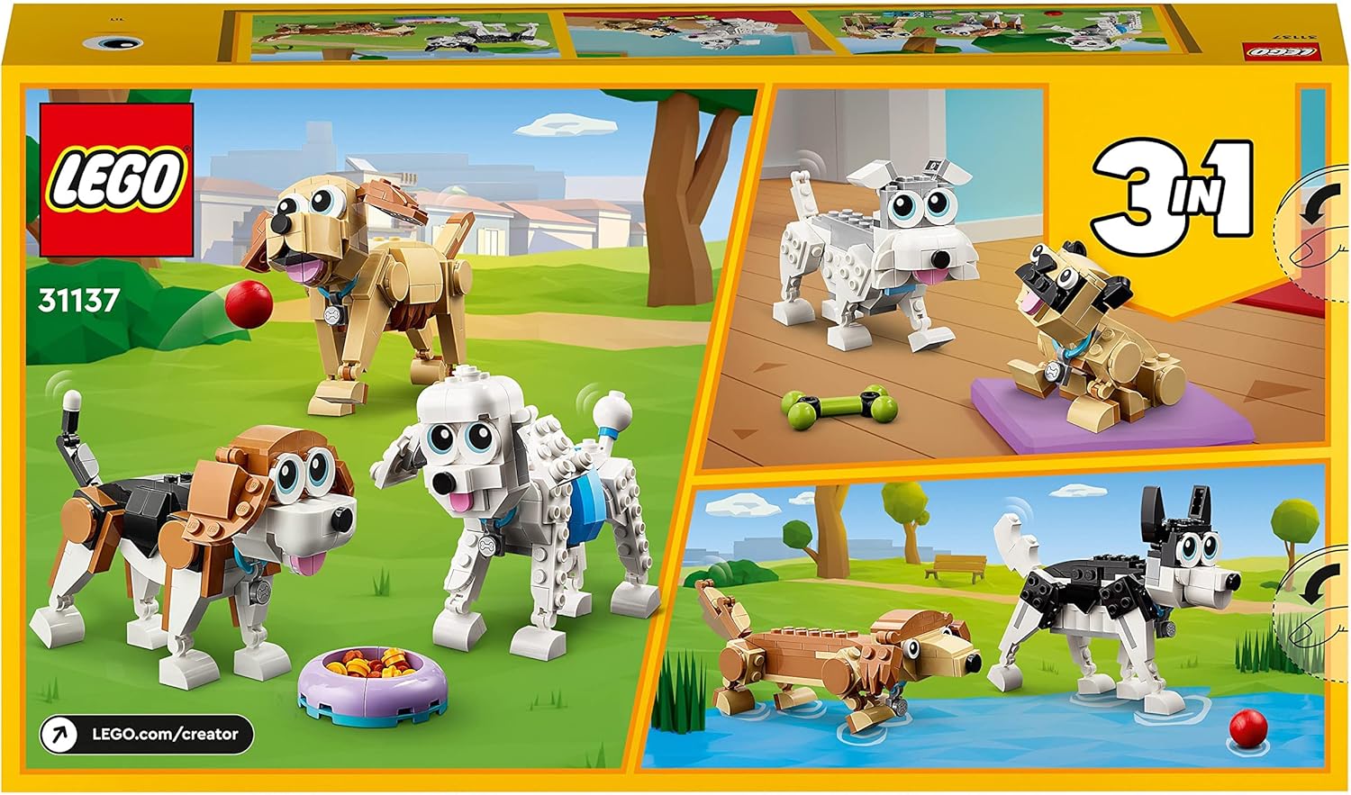 LEGO Creator 3 in 1 Adorable Dogs Building Set - 7 Breed Figures for Kids 7+ 4