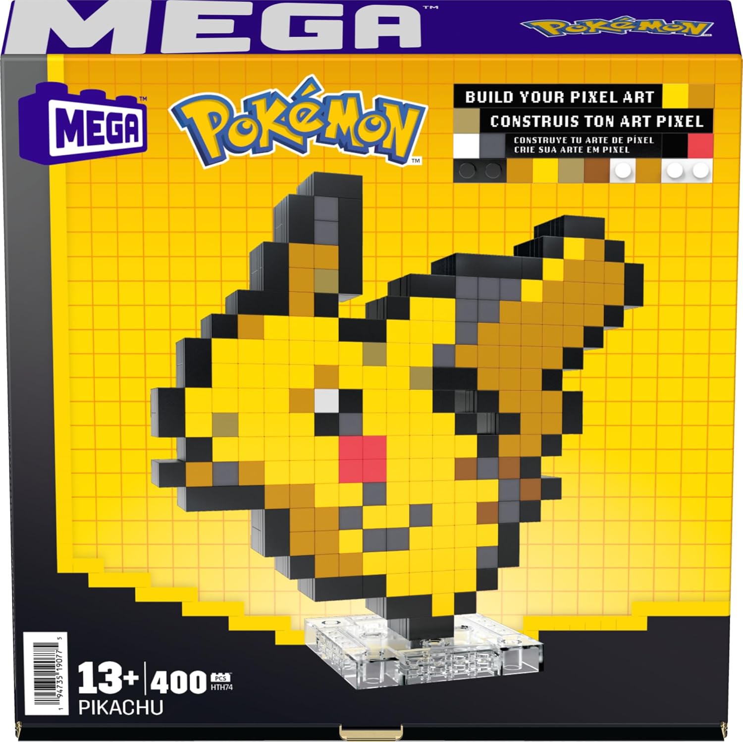 MEGA Pokémon Pikachu Building Set - 400-Piece Pixel Art Figure for Adult Collectors 5