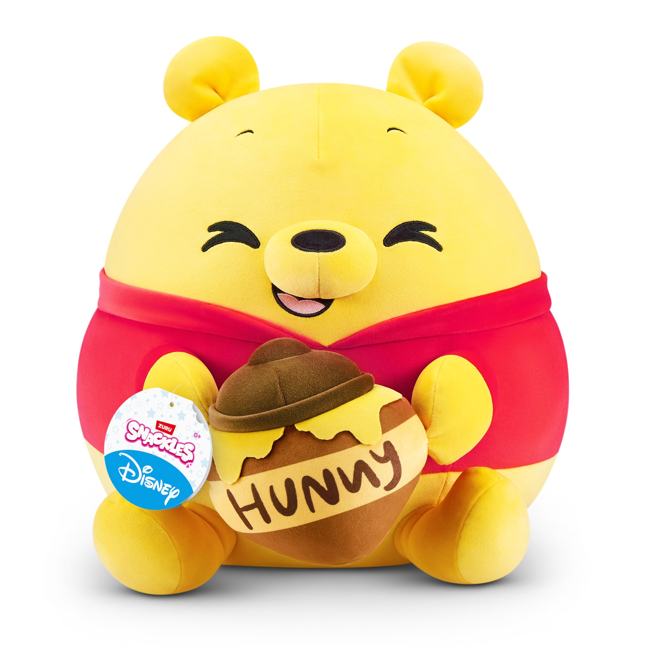 Snackles Disney 14-inch Plush - Winnie the Pooh by ZURU, Soft Stuffed Animal with Snack