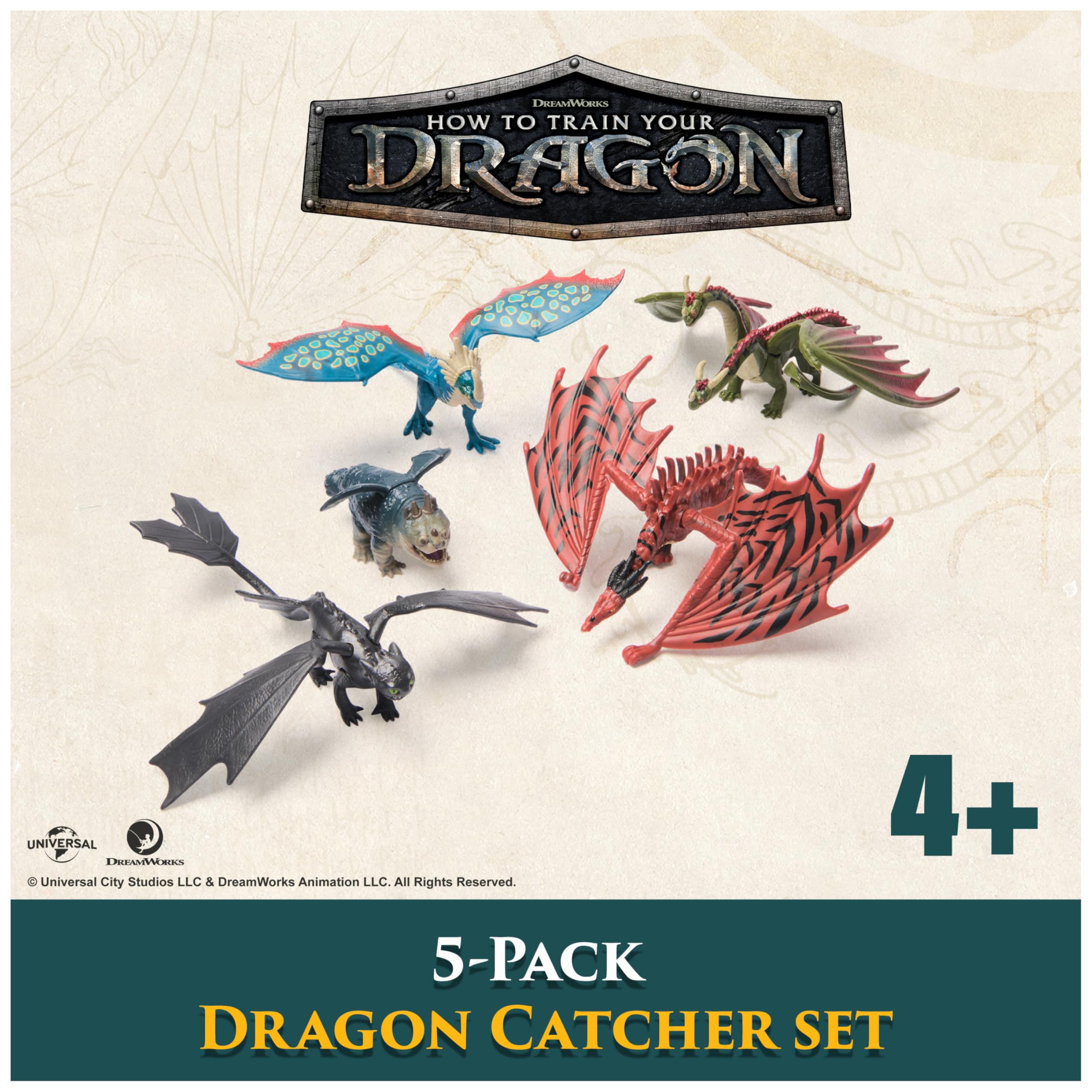 Dreamworks Dragons Dragon Catcher Set with 5 Dragons, Mangler, and Net | Ages 4+ 3
