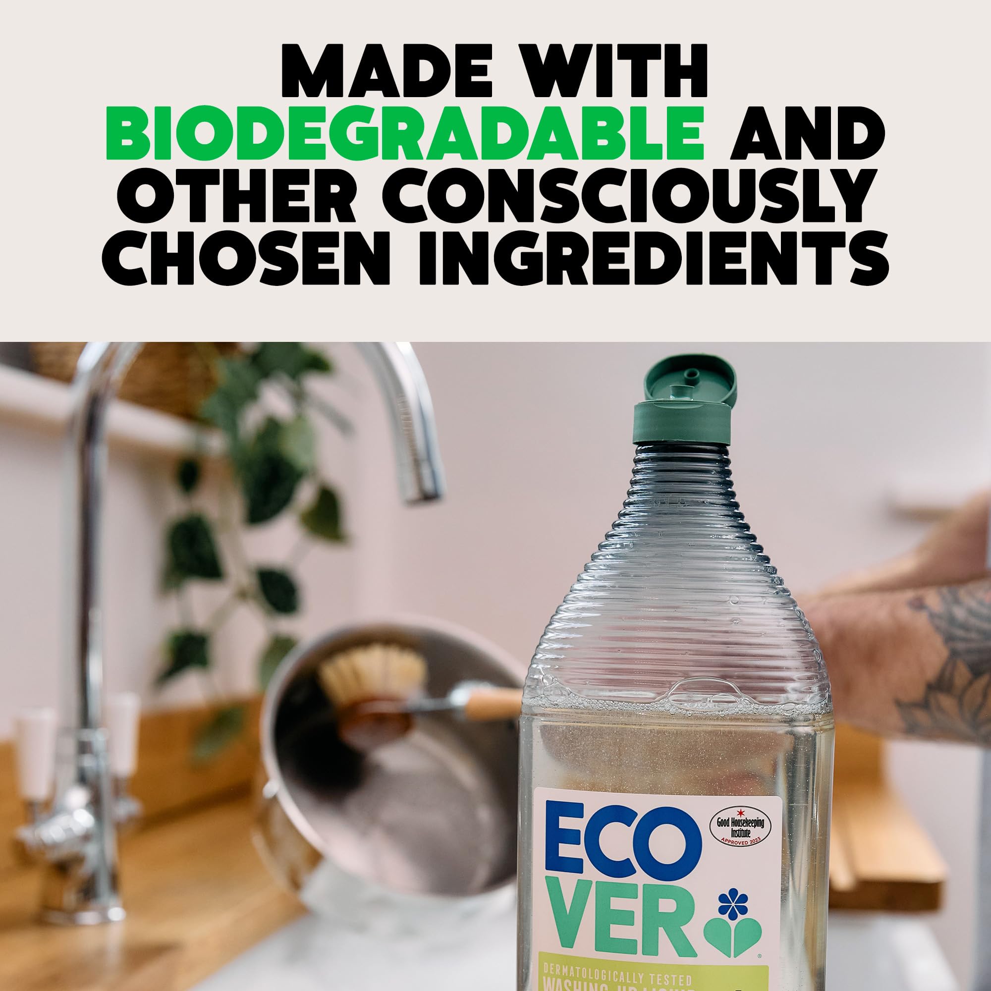 Ecover - Washing Up Liquid Dishwashing Soap, Tough on Grease, Fresh Scent 7