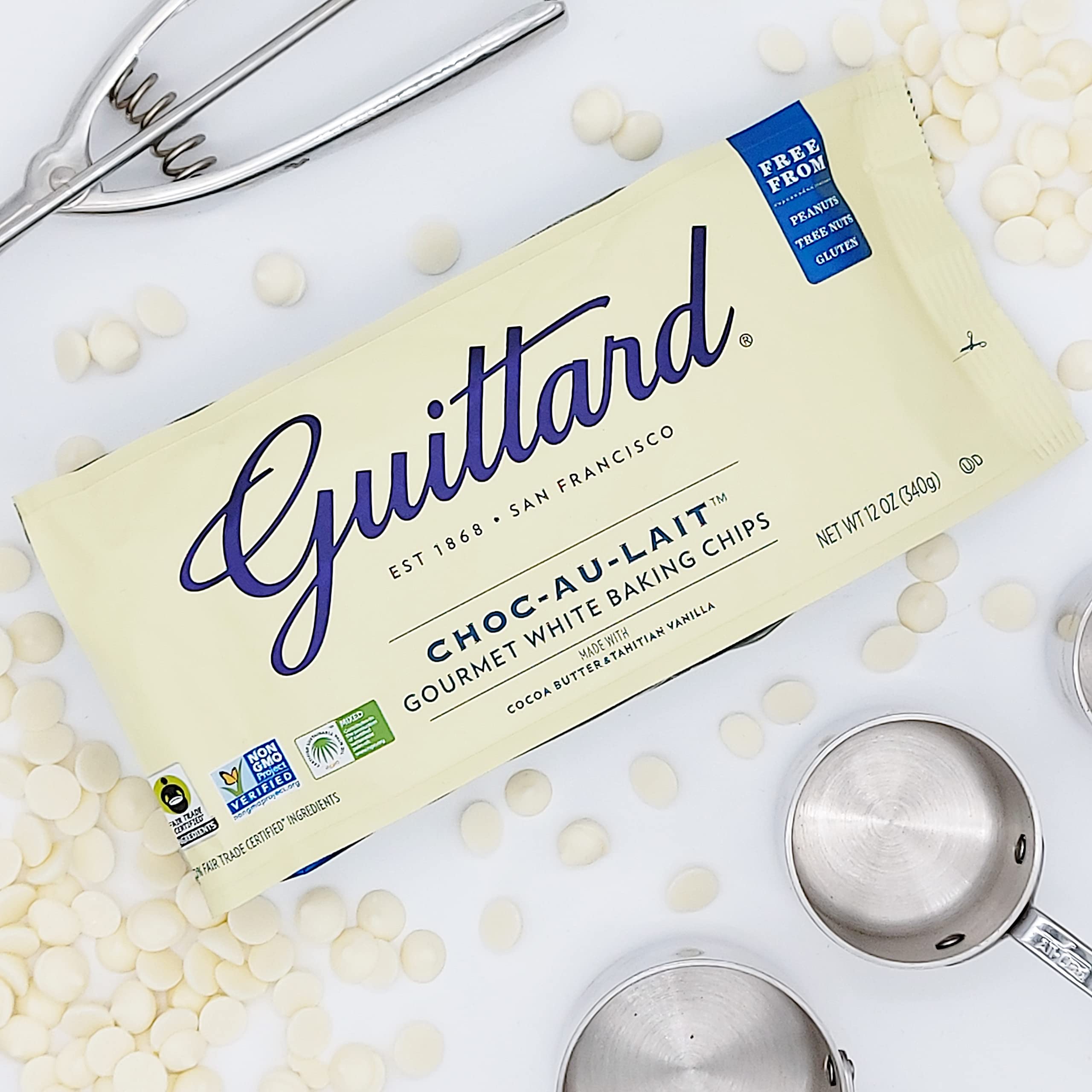 Guittard Choc-Au-Lait Baking Chips, 12oz (340g) - White Chocolate with Real Vanilla 6