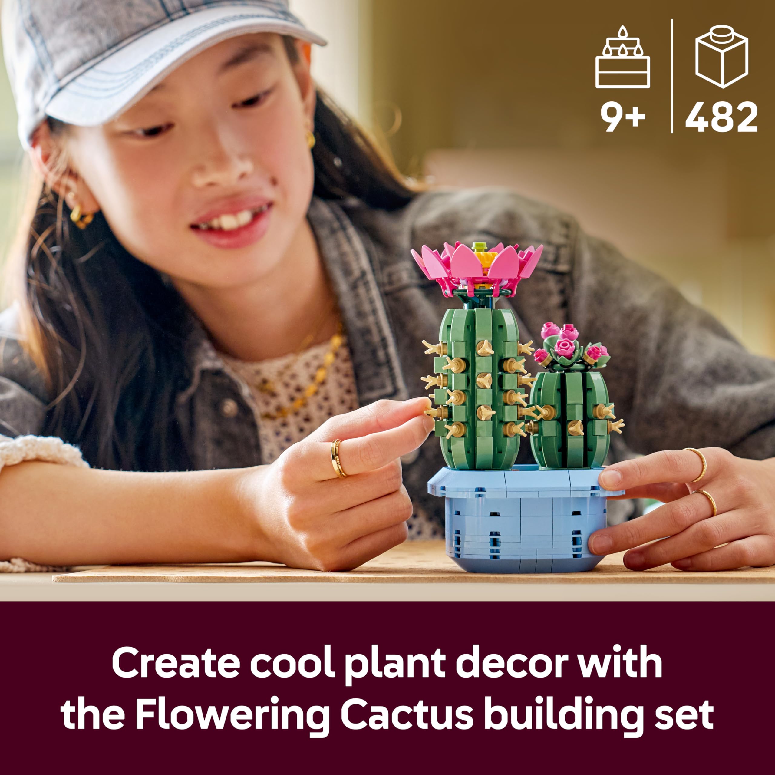 LEGO Botanicals Flowering Cactus Building Set 11509 | 2 Artificial Plants | Ages 9+