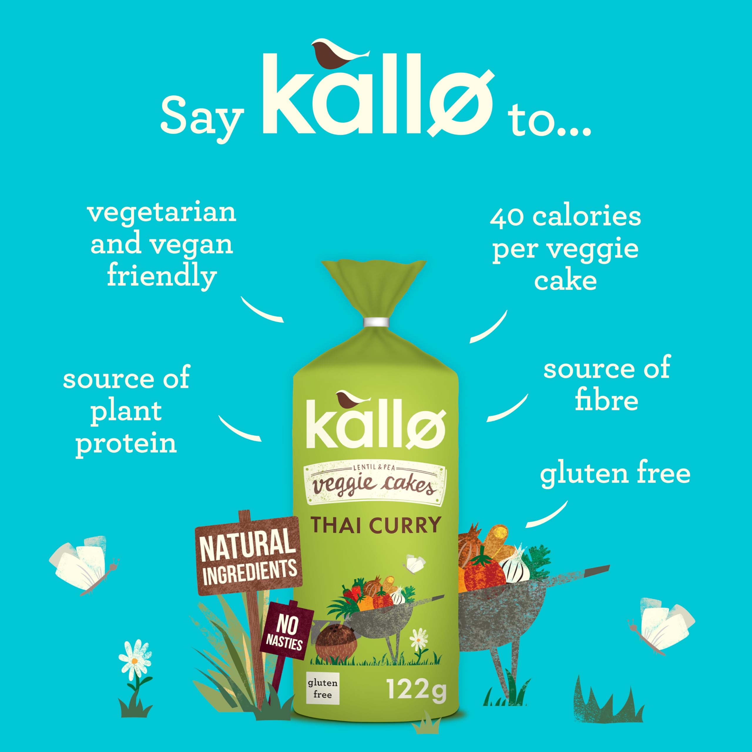 Kallo Thai Curry Veggie Cakes, Lentil & Pea Puffed Crackers, Gluten Free, Plant-Based Snack 5