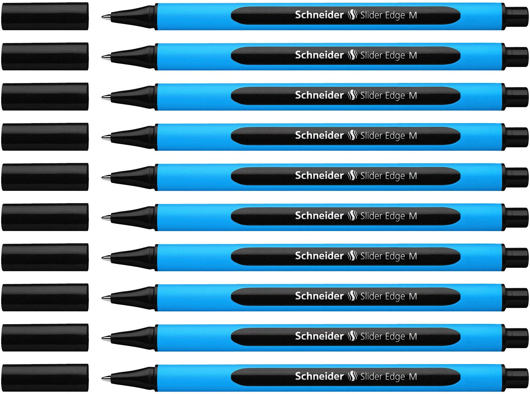 Schneider Edge Viscoglide Ballpoint Pen - Medium Point, Black Ink, 83% Recycled Plastic Body | Pack of 10 1