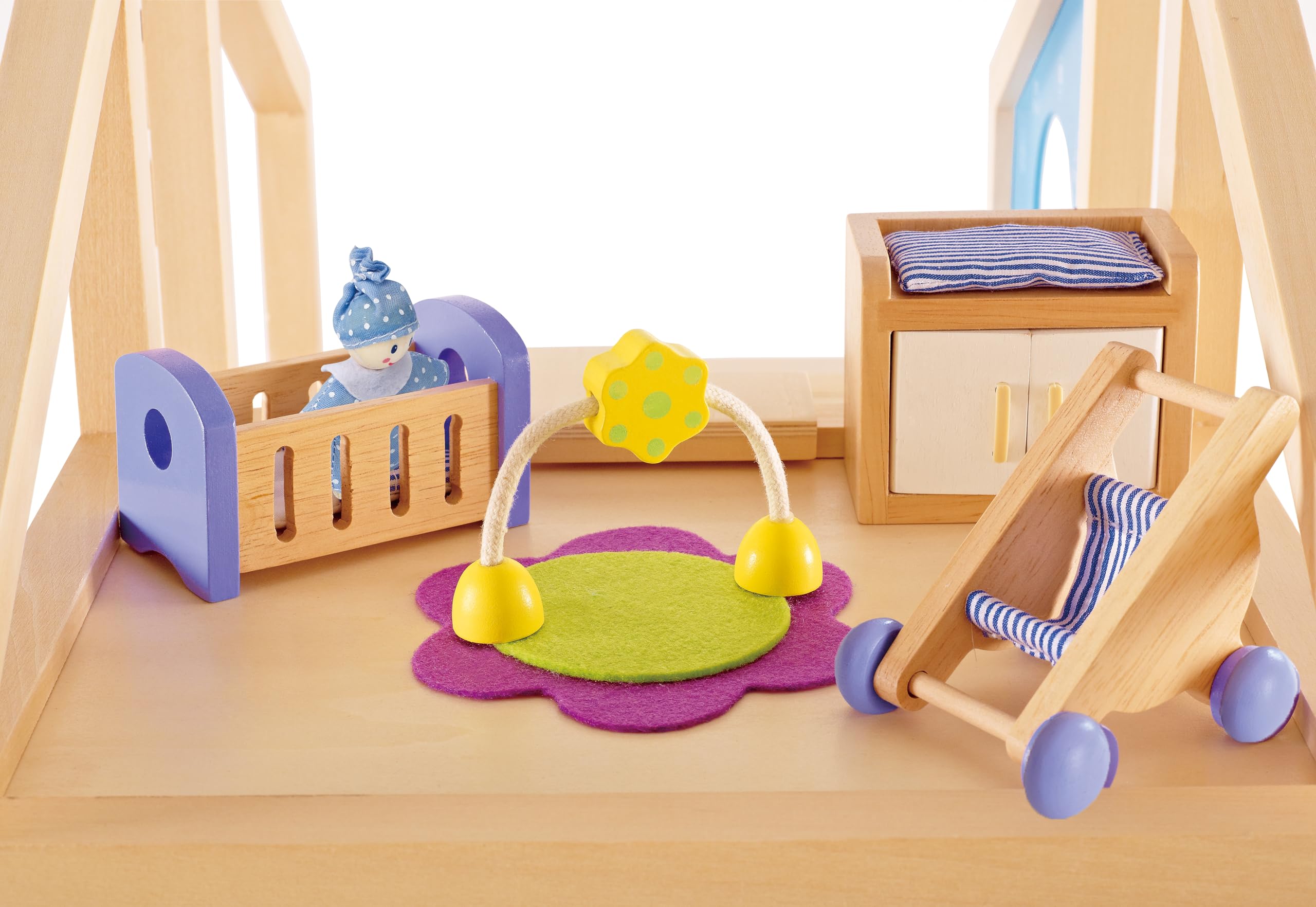 Hape E3459 Baby's Room Wooden Dollhouse Accessories - 1" Scale Playset for Toddlers 11