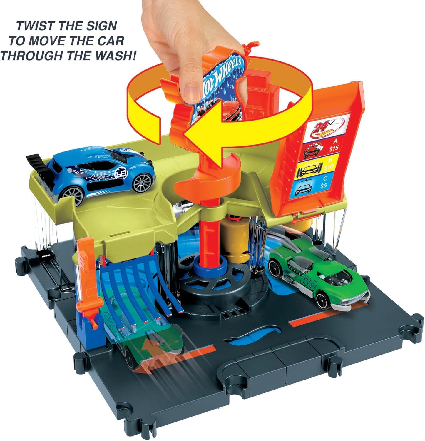 Hot Wheels City Downtown Express Car Wash Playset - Connectable Vehicle Playset for Kids 4-8 Years 5