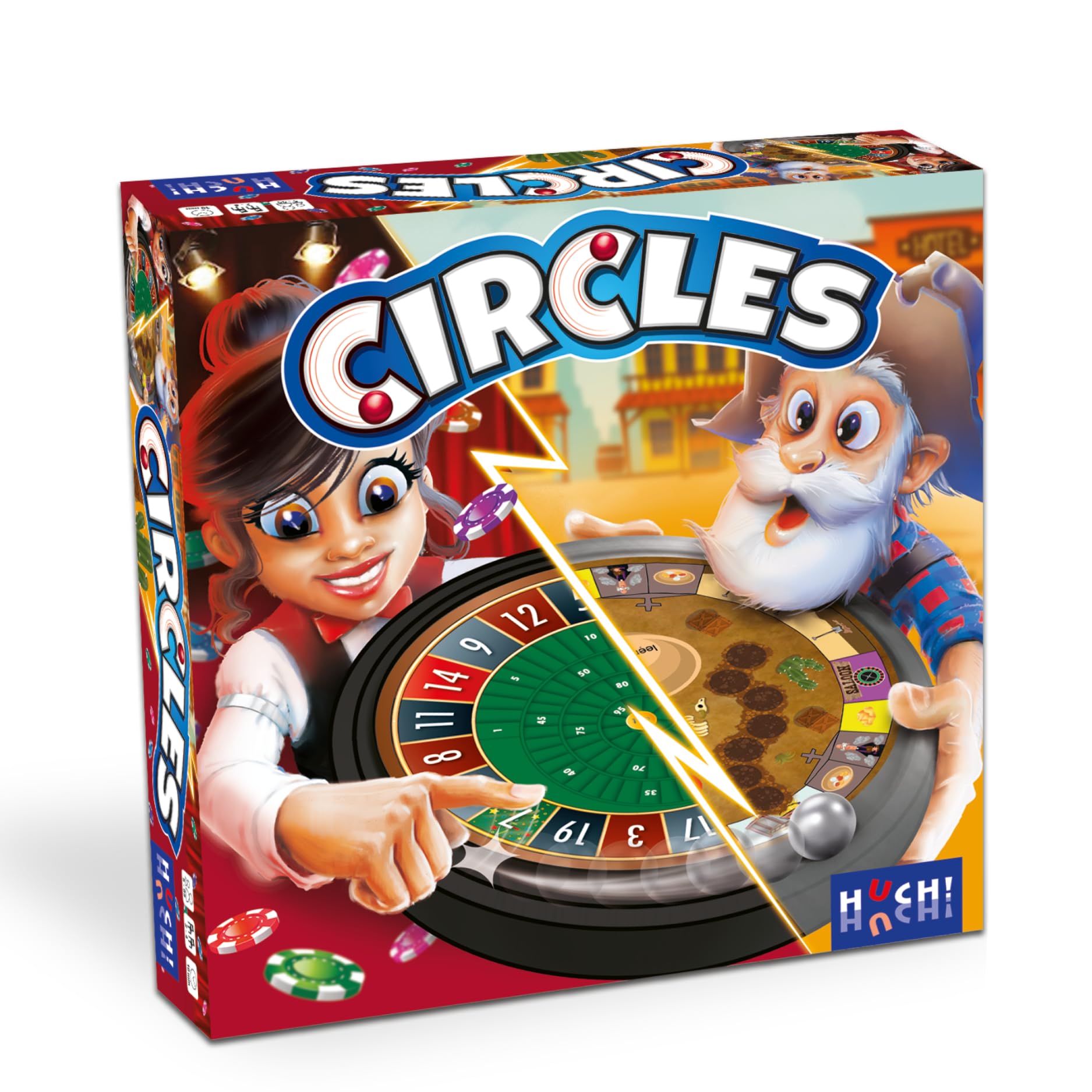 HUCH! Circles Everything Turns in a Circle! – Family Board Game with Double-Sided Marble Run
