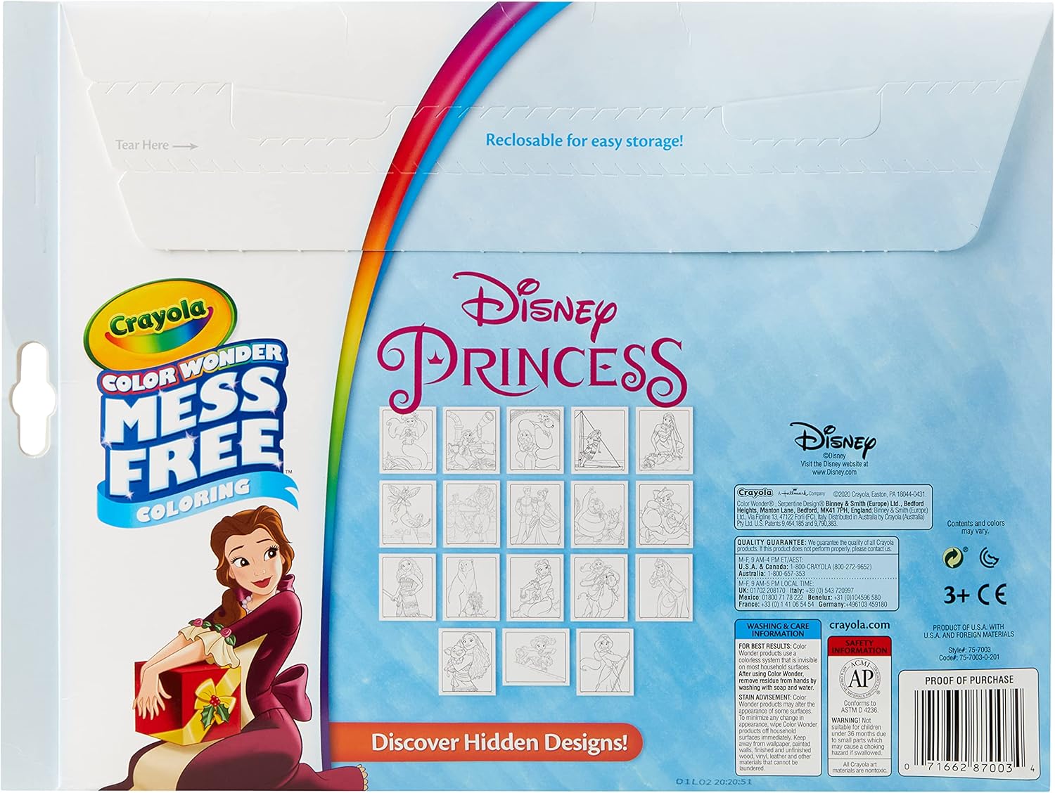 Crayola - Disney Princess Colouring Kit with 18 Pages & 5 Colour Wonder Markers 4