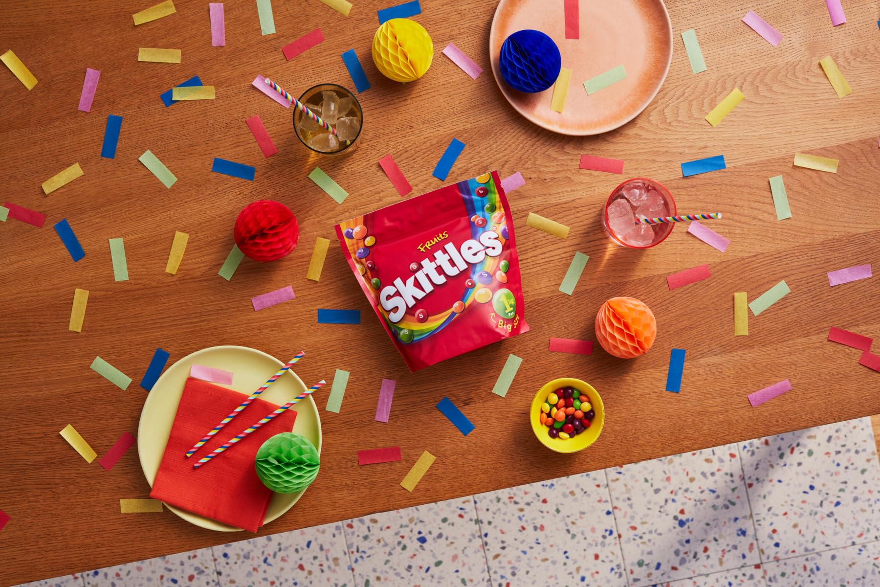 Skittles Fruit Flavoured Chewy Sweets Bag - 1kg Vegan Bulk Candy 6