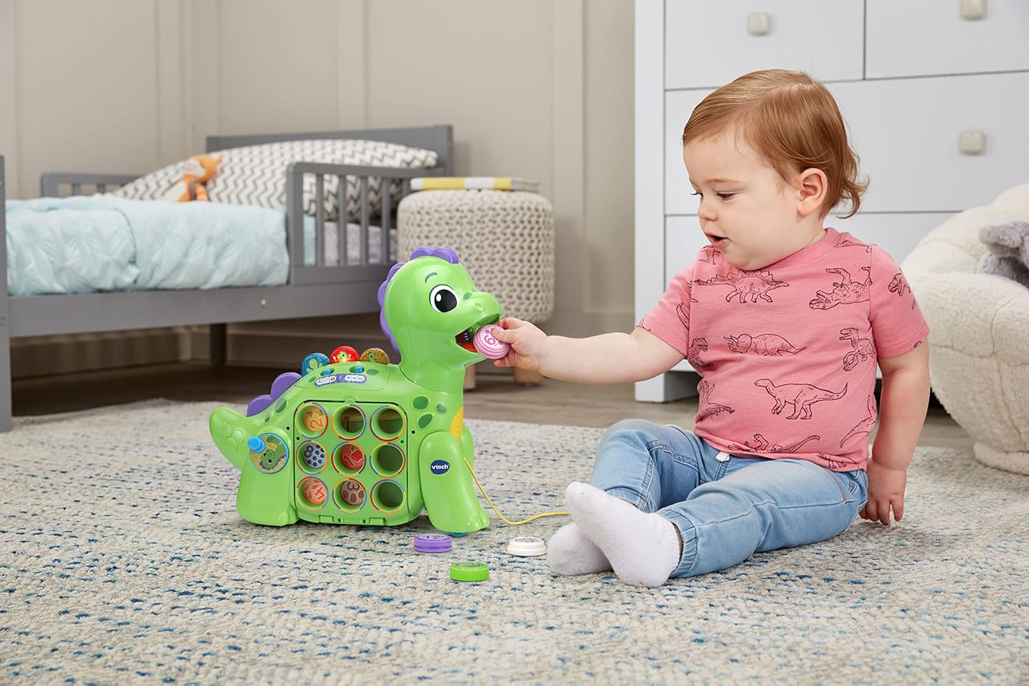 VTech Chomp-along Dino - Educational Musical Toddler Toy for Learning Numbers, Colours & Emotions 6