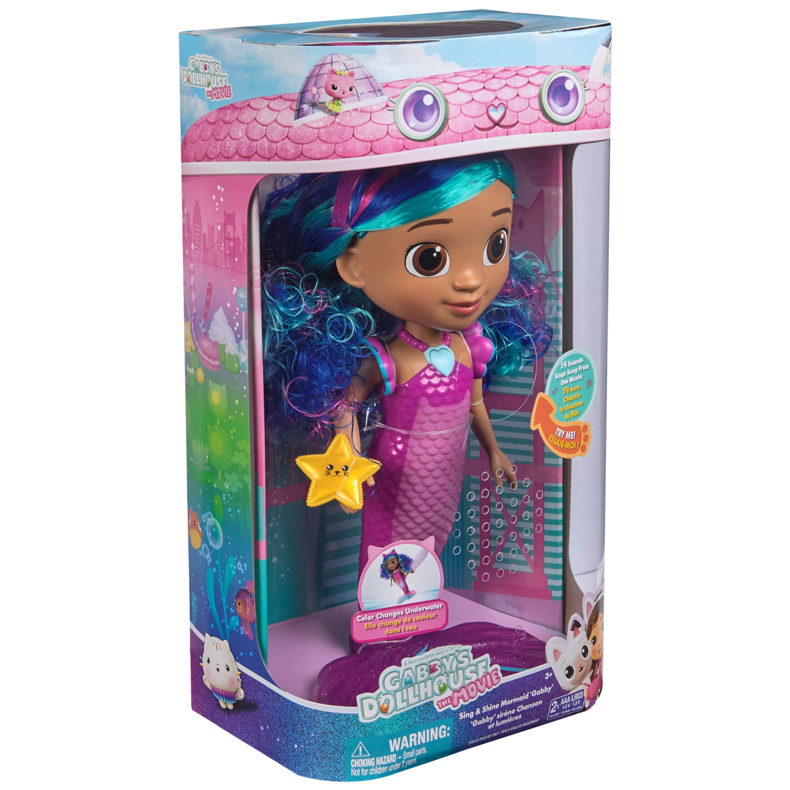 Mermaid Gabby Doll - Light-Up Heart & Color-Changing Tail for Kids 3+ 3