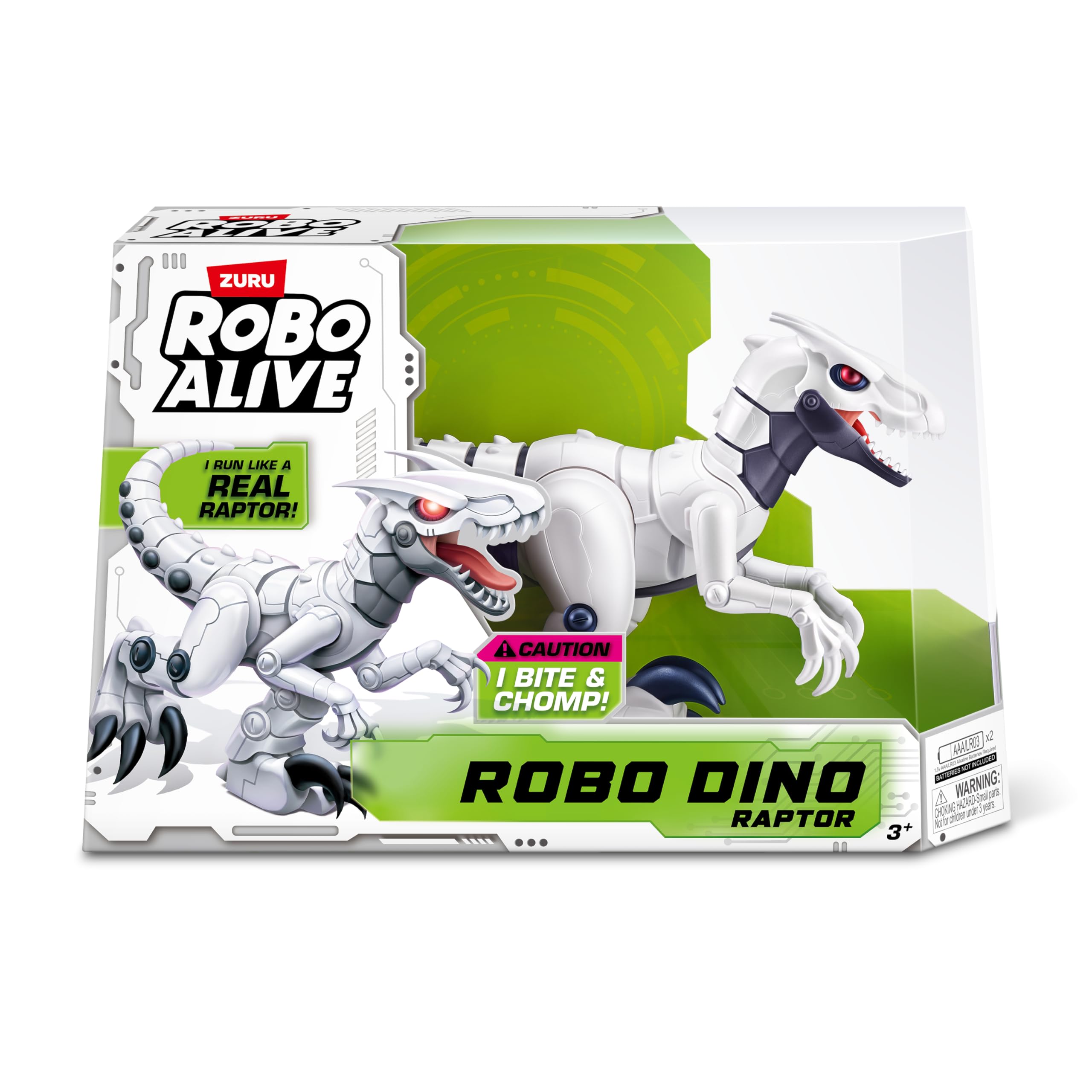 Robo Alive Dino Raptor Robotic Toy by ZURU - Electronic Dinosaur for Kids 3+ 6