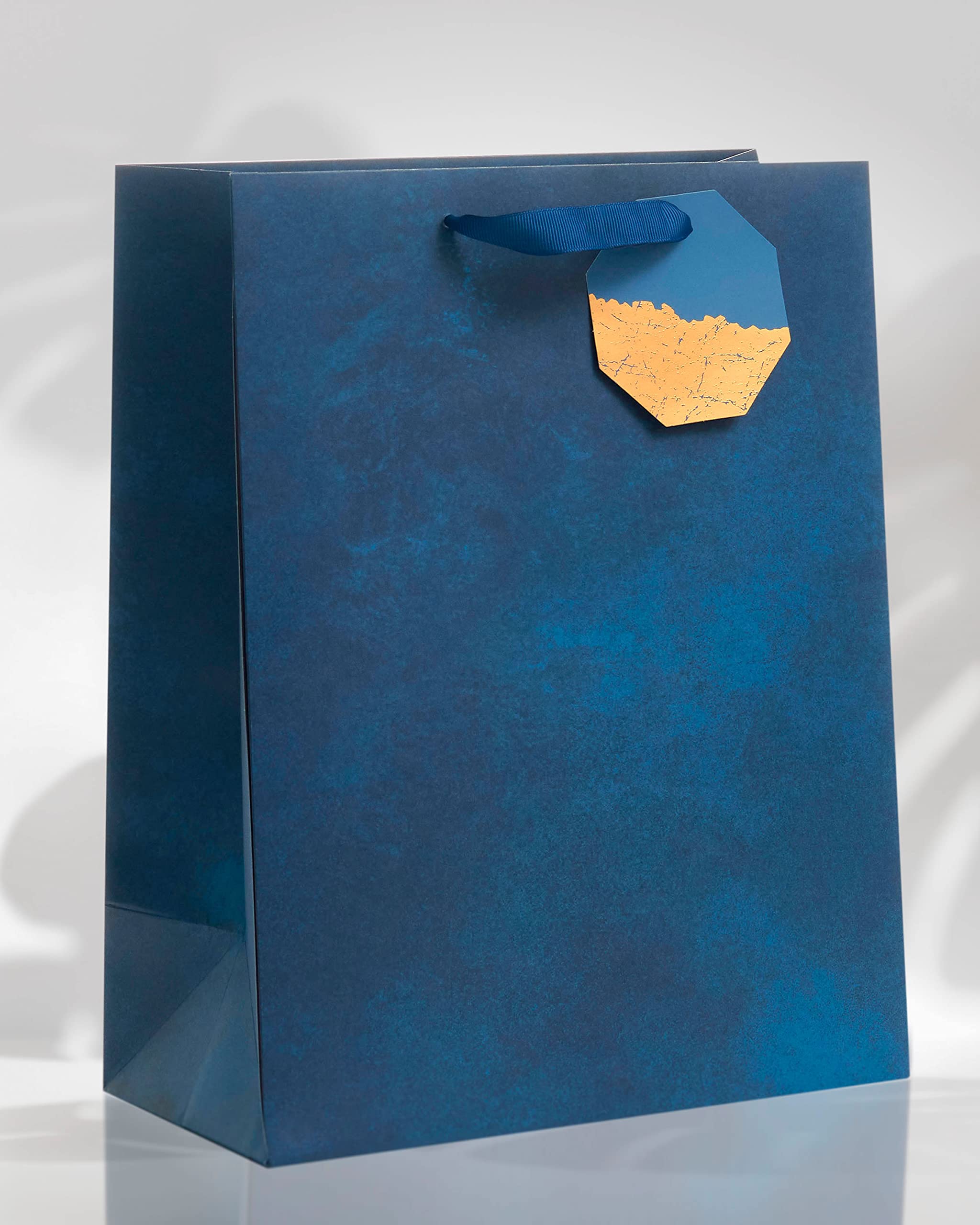 UK Greetings Large Gift Bag - Navy Inky Blue with Foil Tag | Perfect for Birthdays & Parties 2