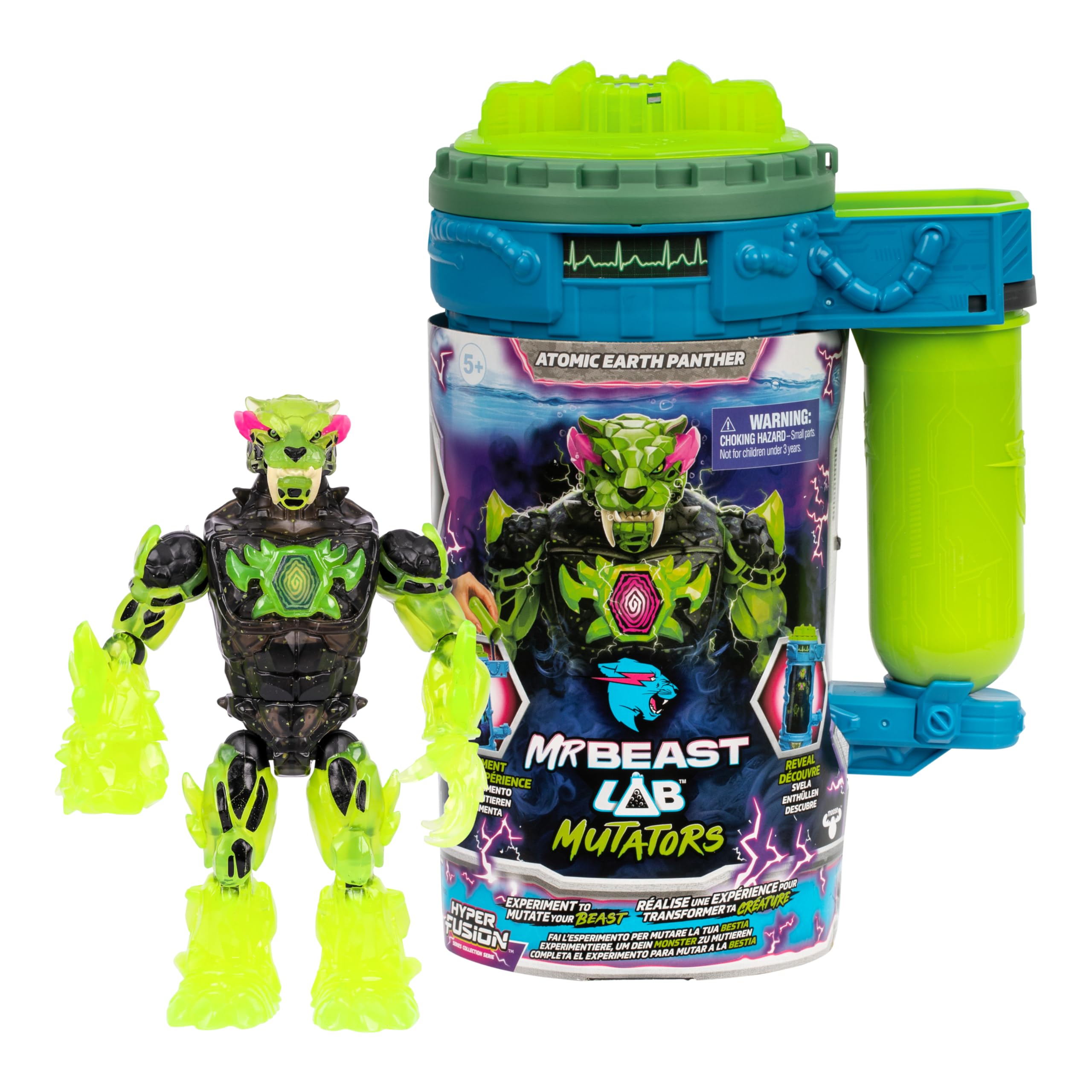 MrBeast Lab Hyper Fusion Mutators - Atomic Earth Panther Action Figure for Kids 5+