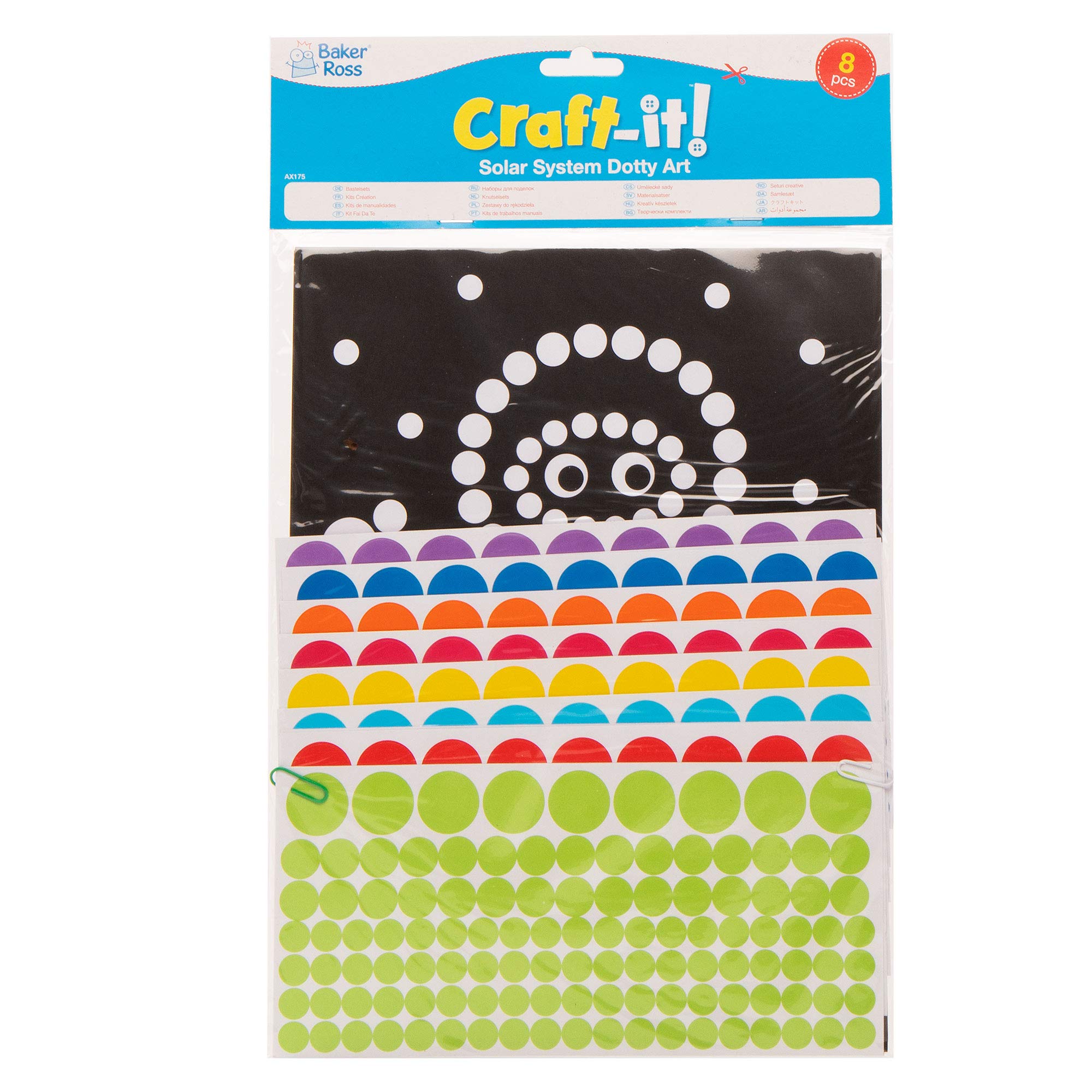 Baker Ross Solar System Sticker Art Kit - Dotty Picture Craft for Kids, Pack of 8 5