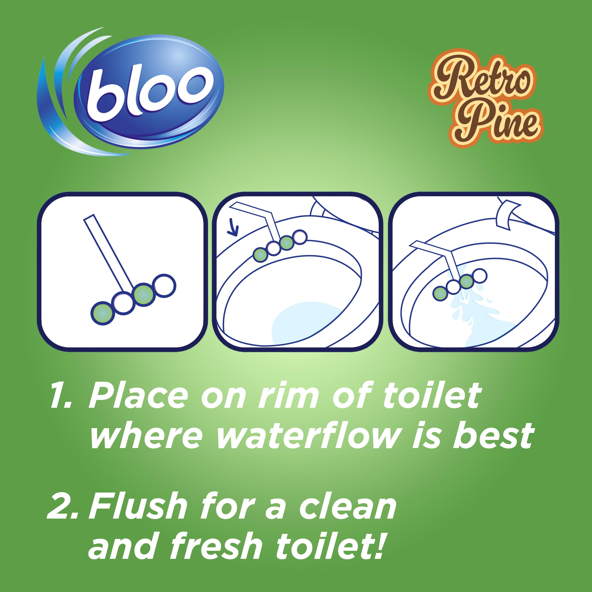 Bloo - Toilet Rim Block Retro Pine (50g) with Pine & Mint Scent