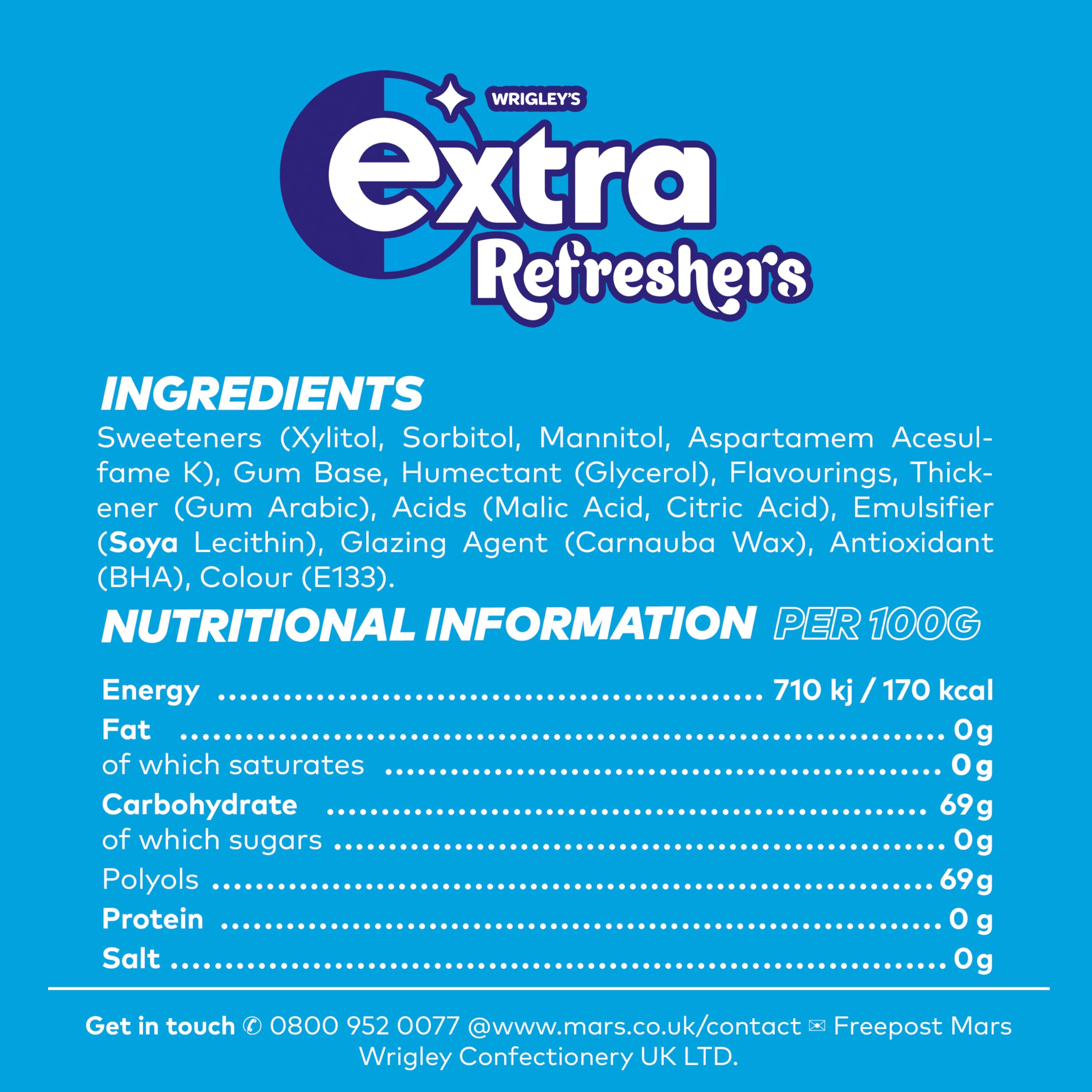 Extra - Refreshers Sugarfree Chewing Gum, Tropical Flavour (90g Bottle) 7