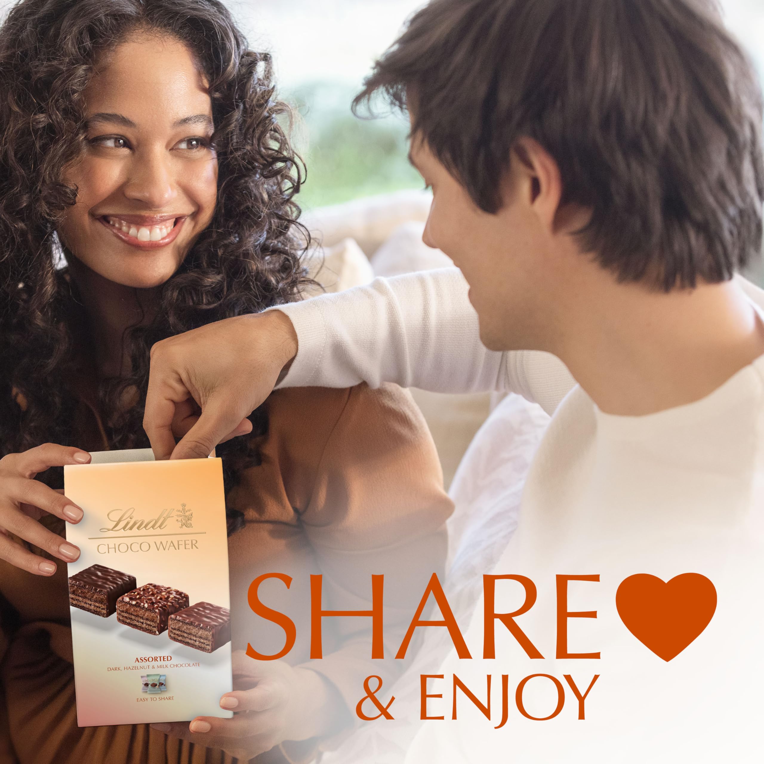 Lindt Choco Wafers Assorted Flavours - Milk, Dark & Hazelnut Chocolate Covered Wafers 135g 6