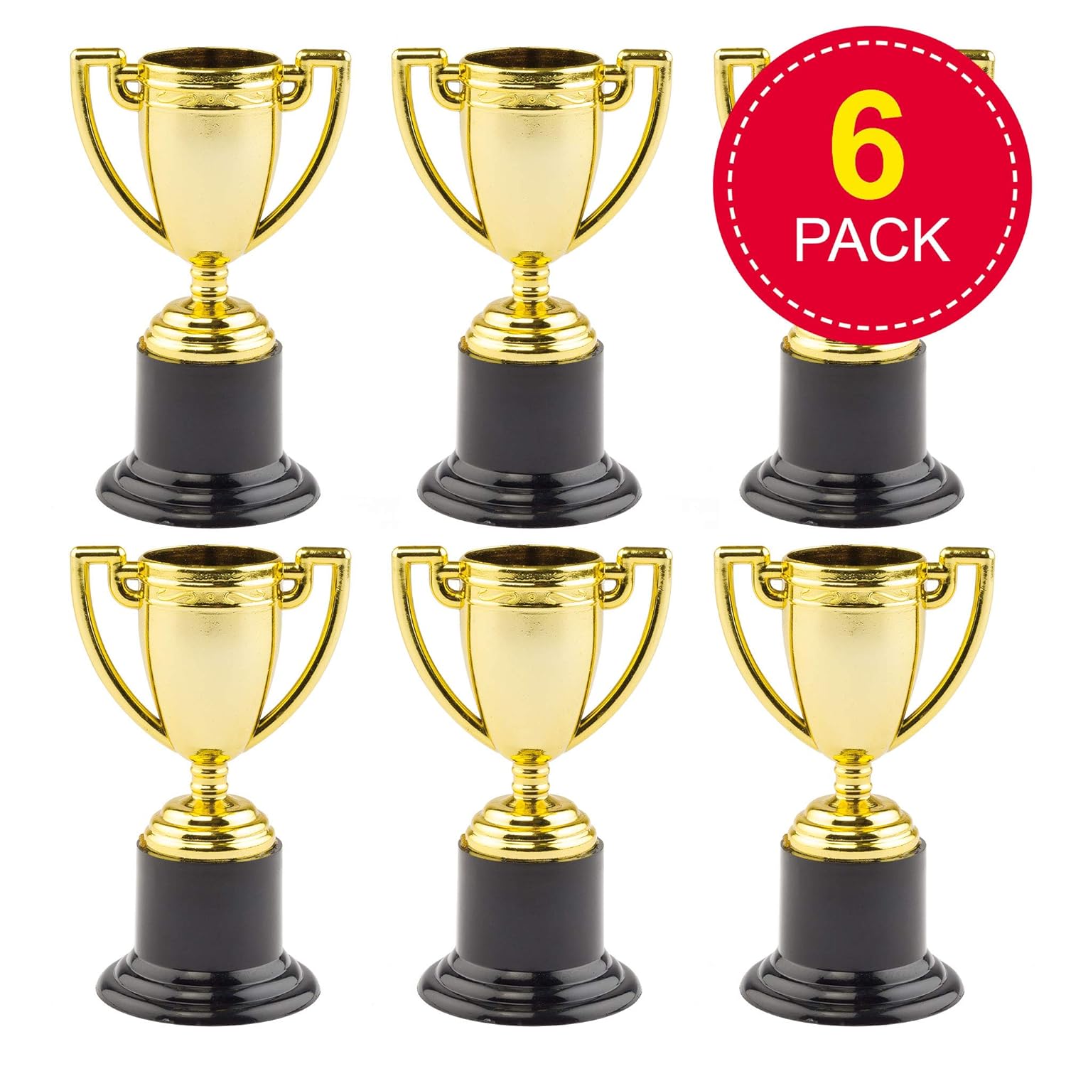 Baker Ross P670 Gold Trophies (Pack of 6) - Party Favors & Kids Rewards for Ages 3+ 6