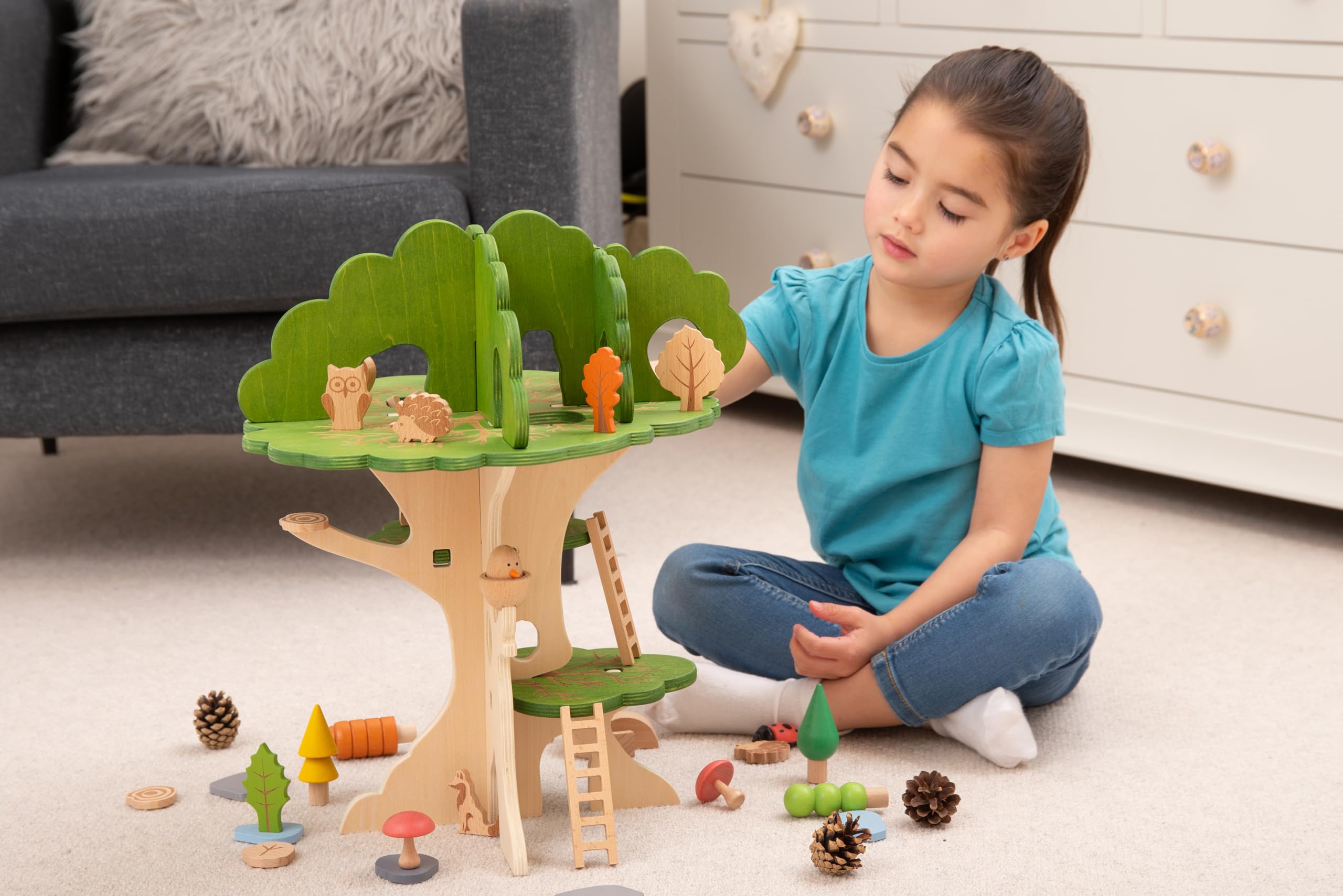 tickit Woodland Trail Tree House - 3-Tier Wooden Playset for Ages 3+ 7