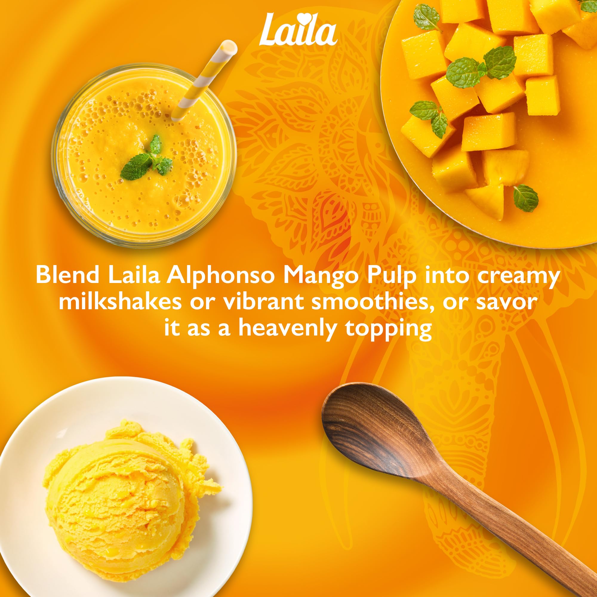LAILA Alphonso Mango Pulp 850g - Tinned Mango Puree from Real Mangoes 4
