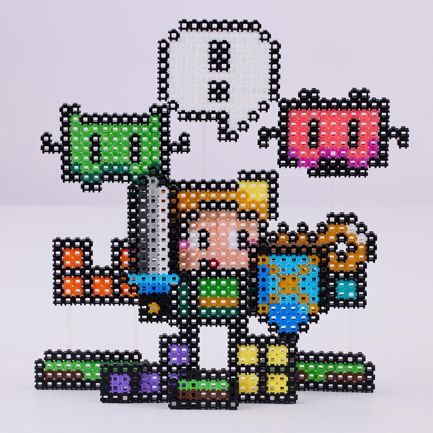 Simbrix 08184 Starter Pack Gamer Quest - 1000+ Piece 2D & 3D Pixel Art Building Set for Kids 5+ 3