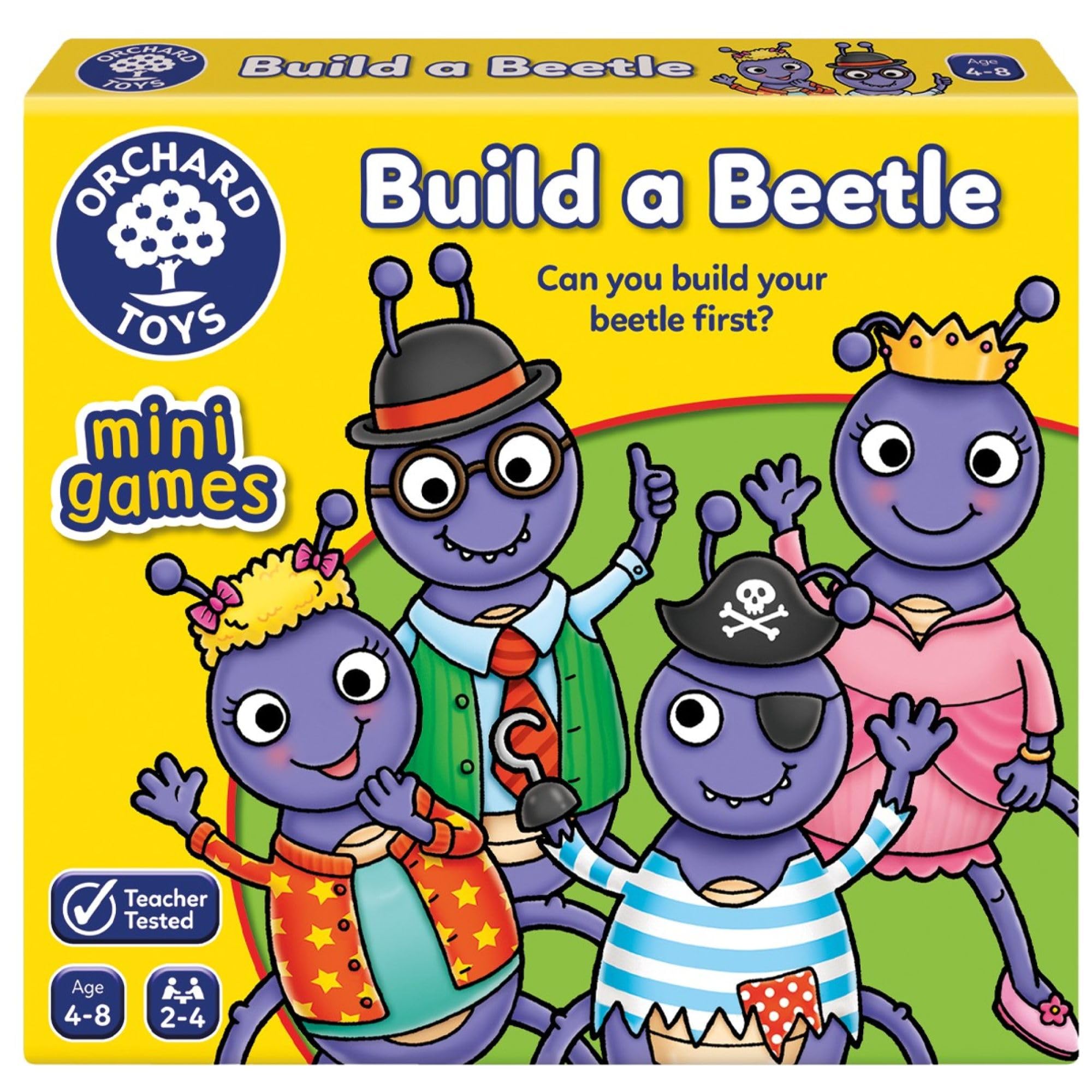 Orchard Toys Build A Beetle Mini Game - Colour Matching Kids Board Game for Ages 4-8