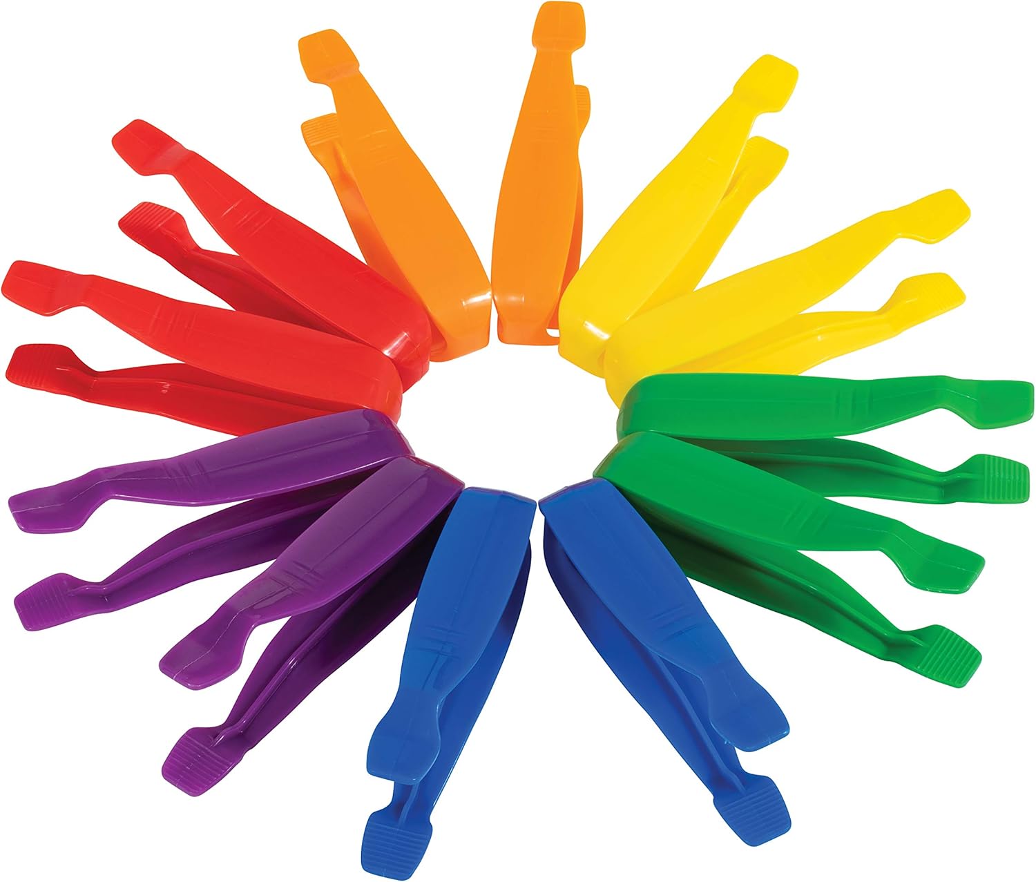 edxeducation Jumbo Tweezers - Set of 12 - 6 Colors - For Ages 18m+