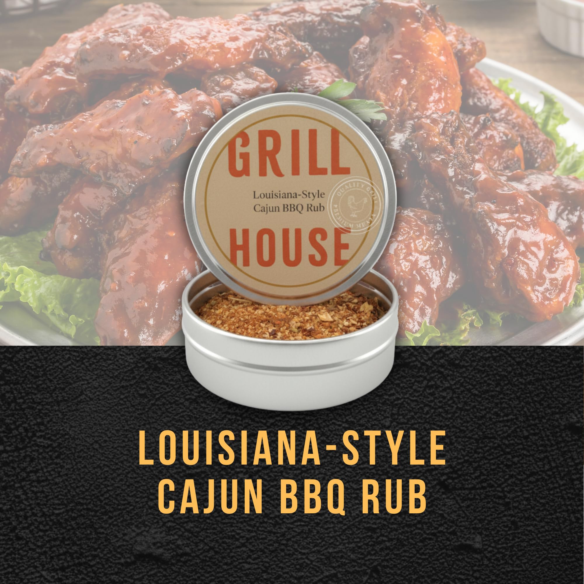 Grill House Wing Sauce & BBQ Rub Gift Set - 140 ml Hot Sauce, 2 x 20 g 13
