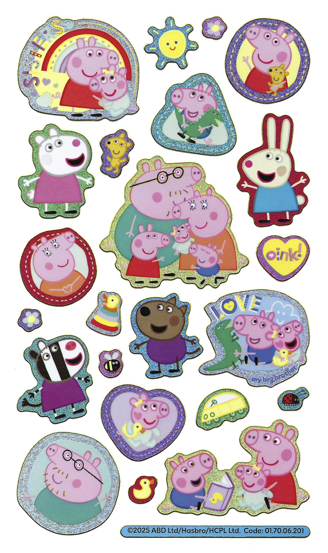 Paper Projects Peppa Pig Family - Evie Sparkly Reusable Stickers