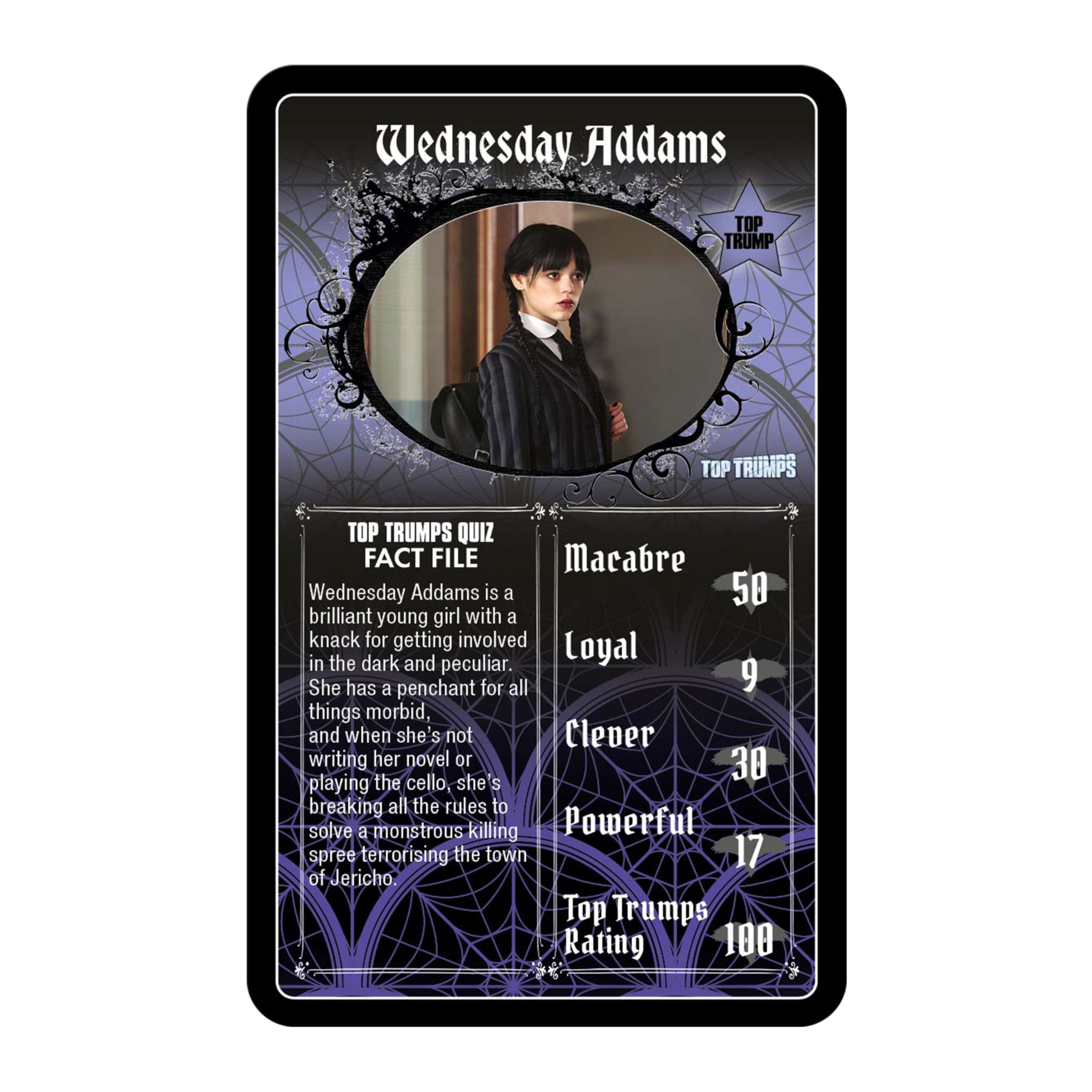 Top Trumps Wednesday Card Game - 30 Character Deck with Clever, Powerful, Macabre & Loyal Stats 5
