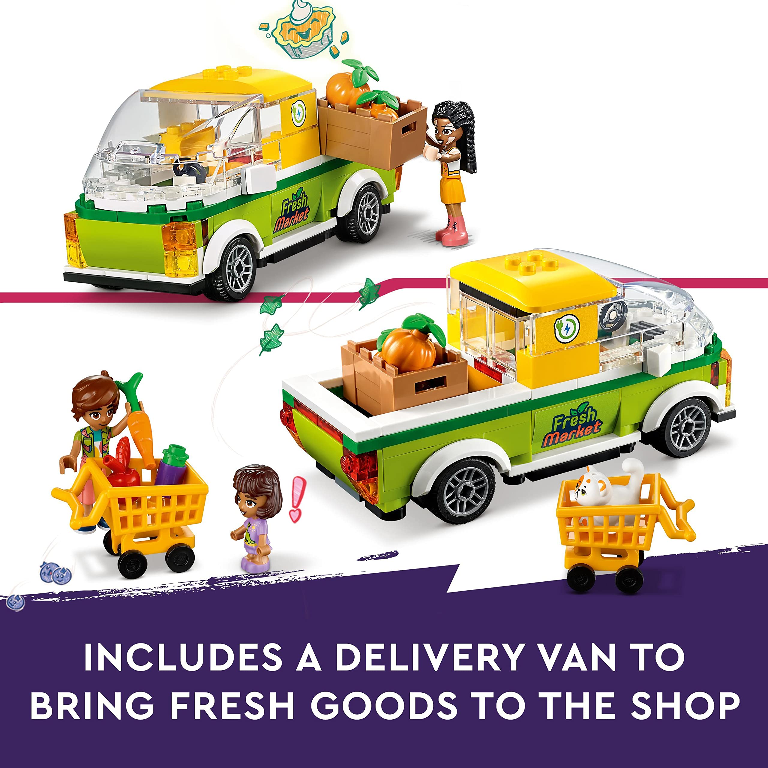 LEGO 41729 Friends Organic Grocery Store Playset - Supermarket Toy with Delivery Van & Mini-Dolls 15