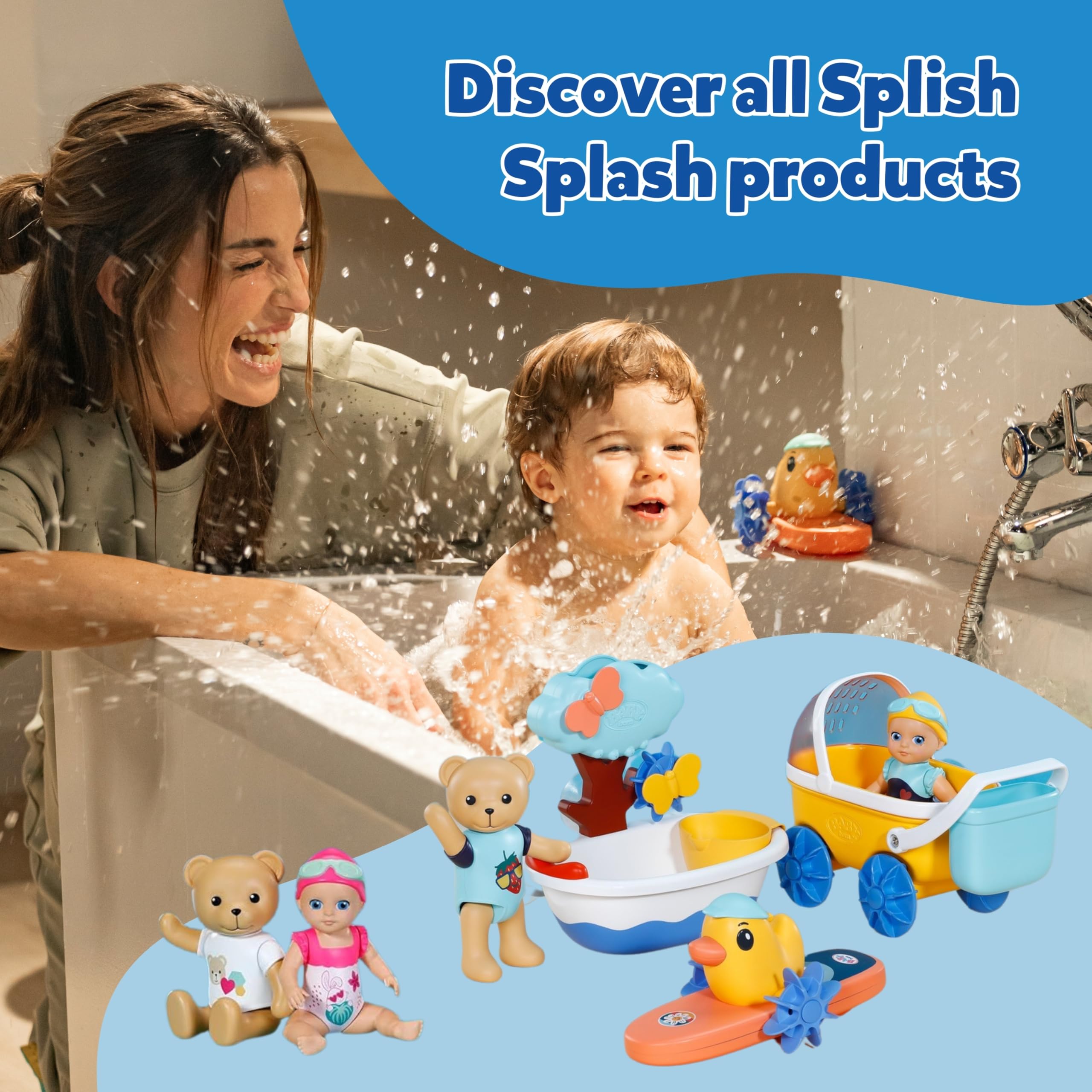 BABY born Splish Splash Pram with Emma - Interactive Bath Toy for Toddlers 1+ 4