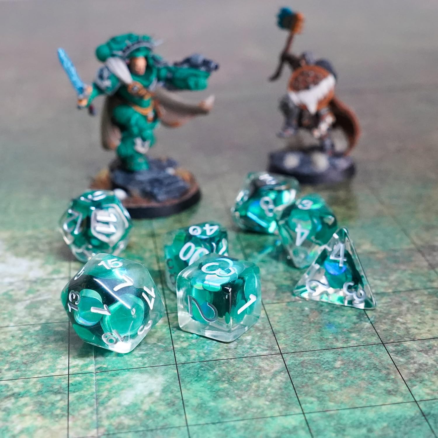 Metallic Dice Games Mermaid Scales 16mm Resin Polyhedral Dice Set 4