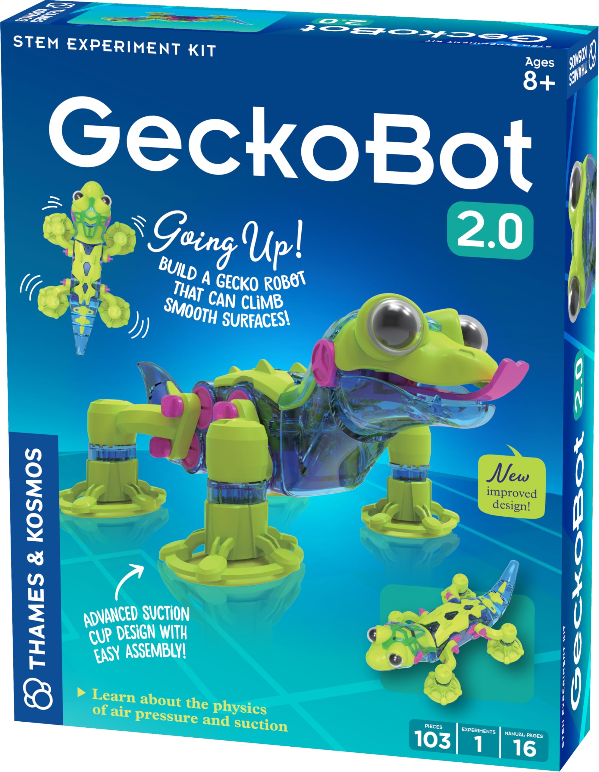 Thames & Kosmos GeckoBot 2.0 - Wall-Climbing Robotic Gecko STEM Kit for Ages 8+