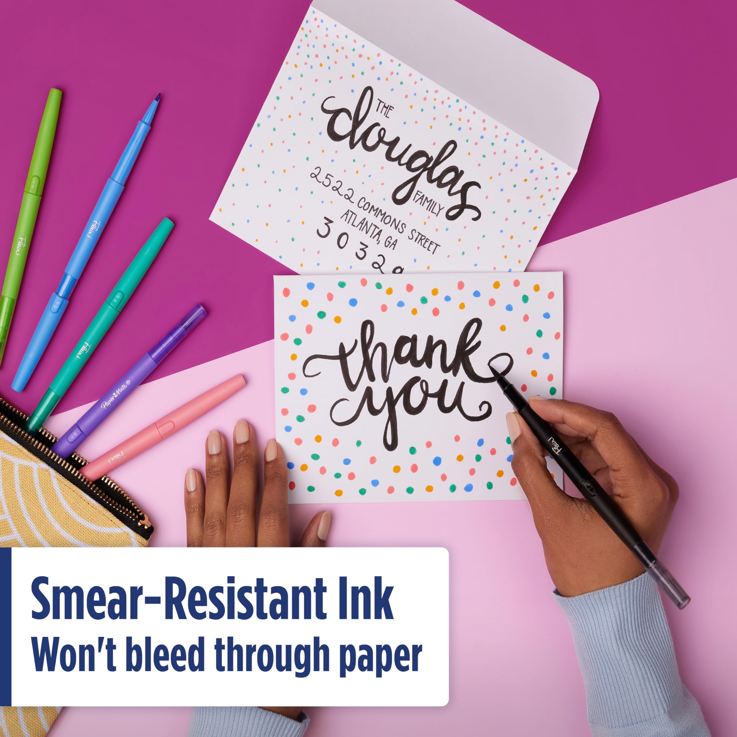 Paper Mate Flair DUAL Felt Tip Pens - Brush and Medium 0.7mm Tips - Double Ended Coloring Pens - Assorted Colors - 8 Pack 4