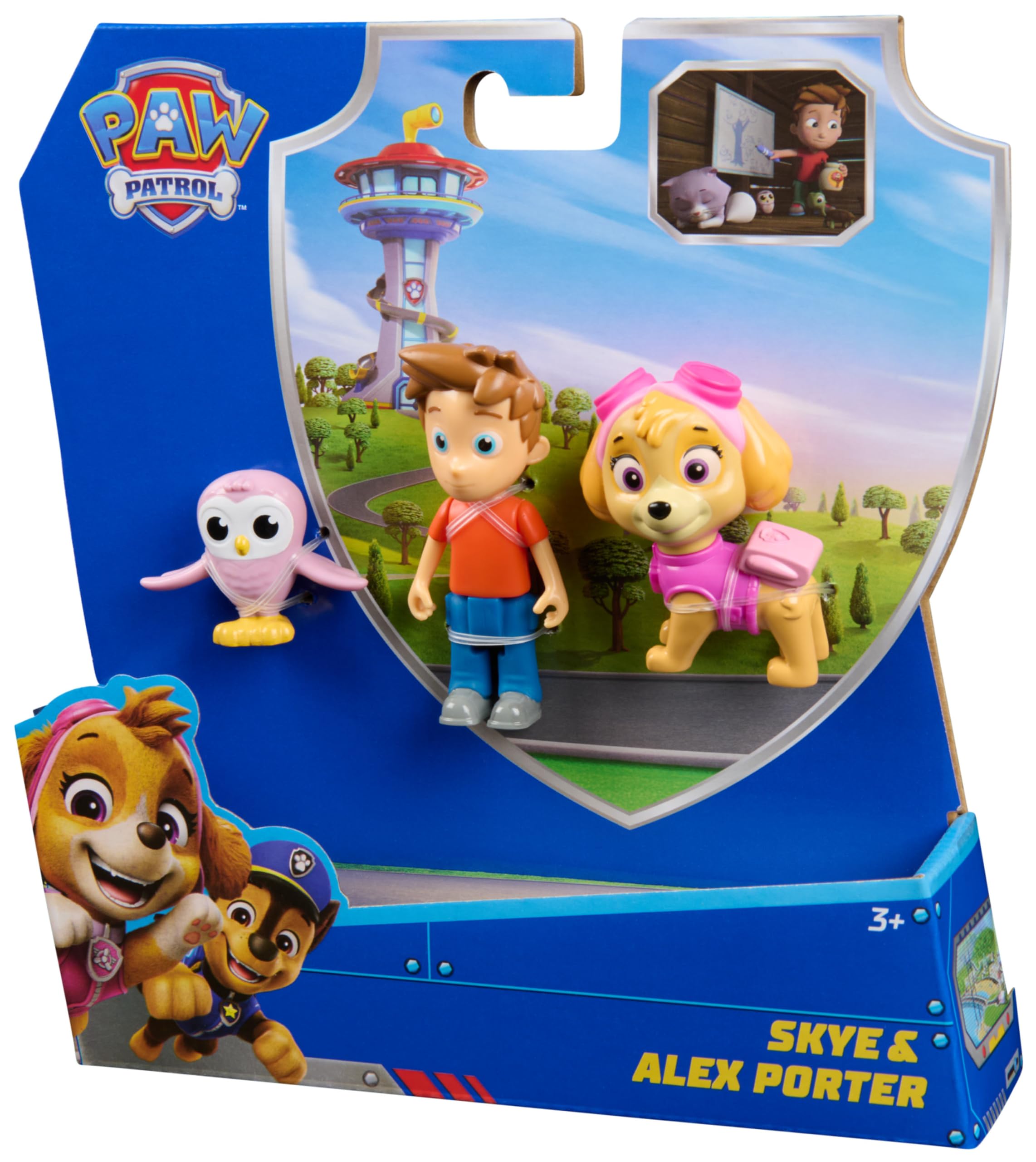 PAW Patrol Skye & Alex Porter Figure Pack with Lil Hootie - Action Figures for Kids 3-9 Years 8