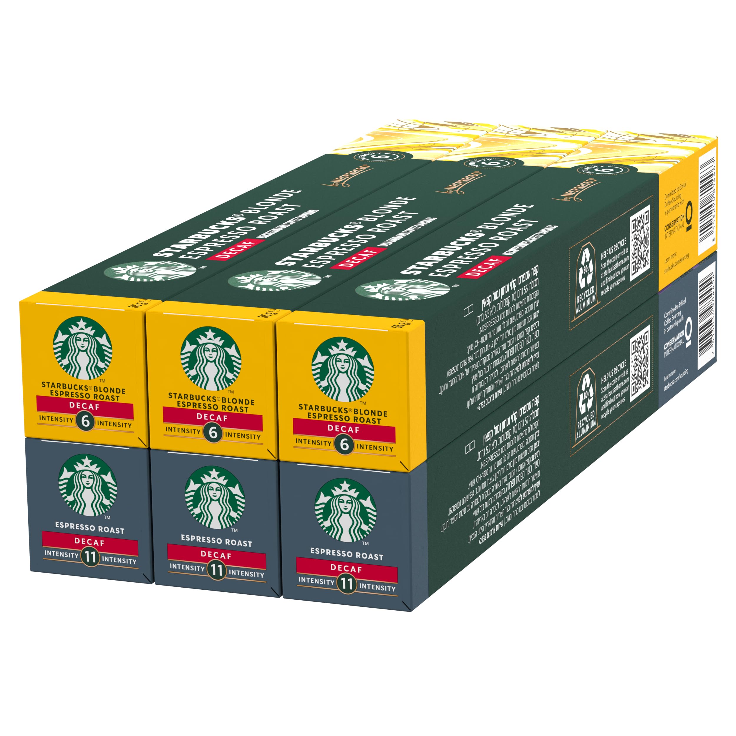 STARBUCKS - Explorer Pack Decaf by Nespresso Coffee Capsules 6 x 10 (60 Caps)