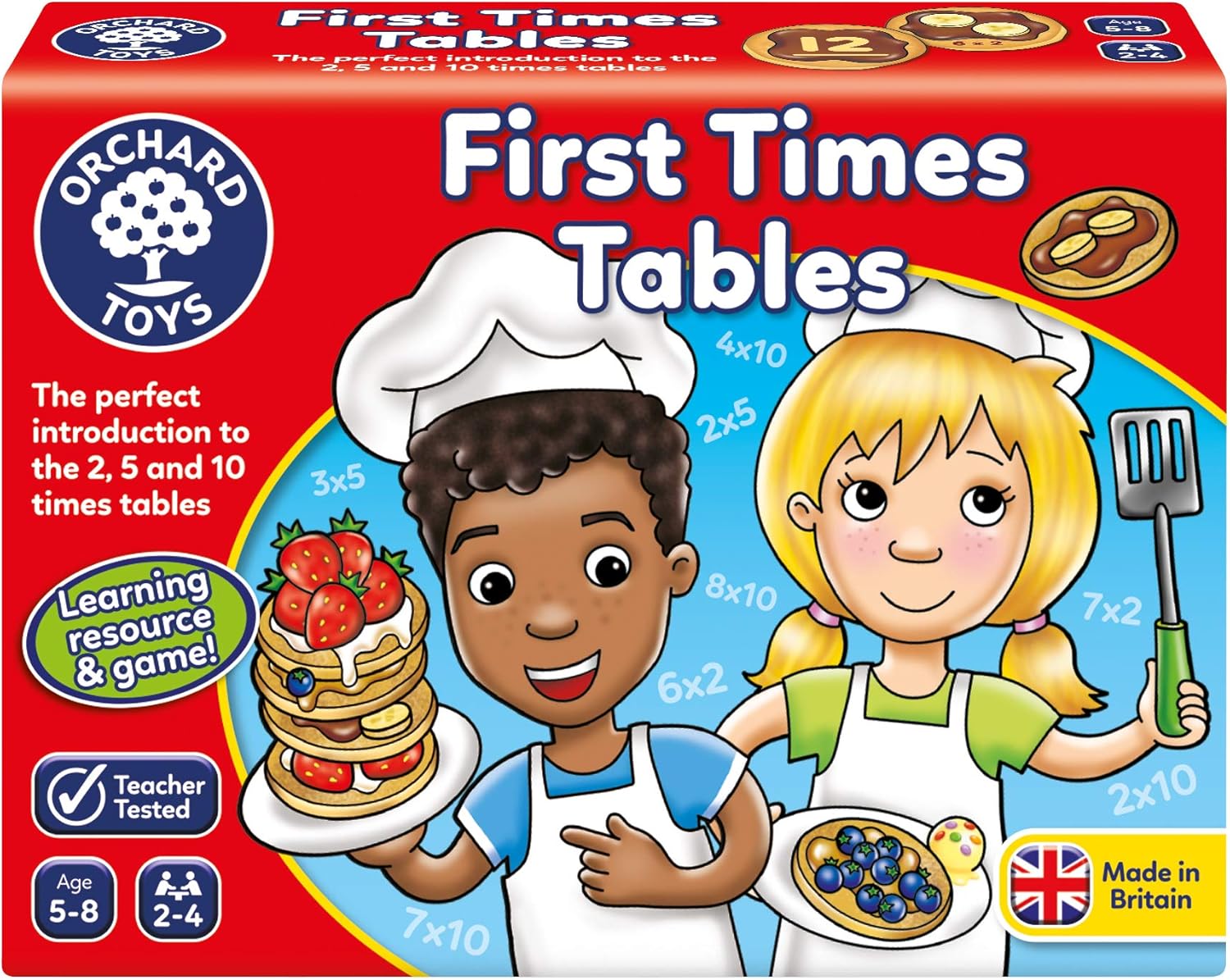 Orchard Toys First Times Tables Game - Educational Pancake-Themed Board Game for Ages 5-7