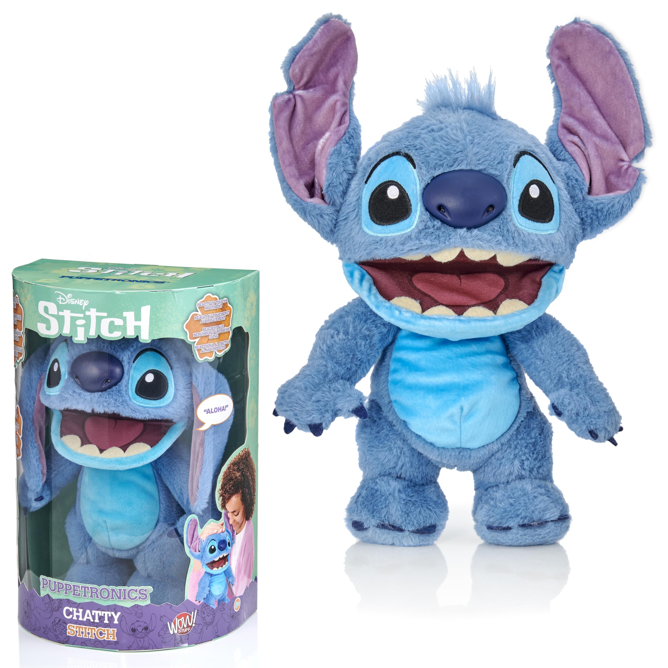 WOW! STUFF Disney Chatty Stitch Deluxe Puppetronic - Interactive Animatronic Plush with Sound & Touch Sensors 6
