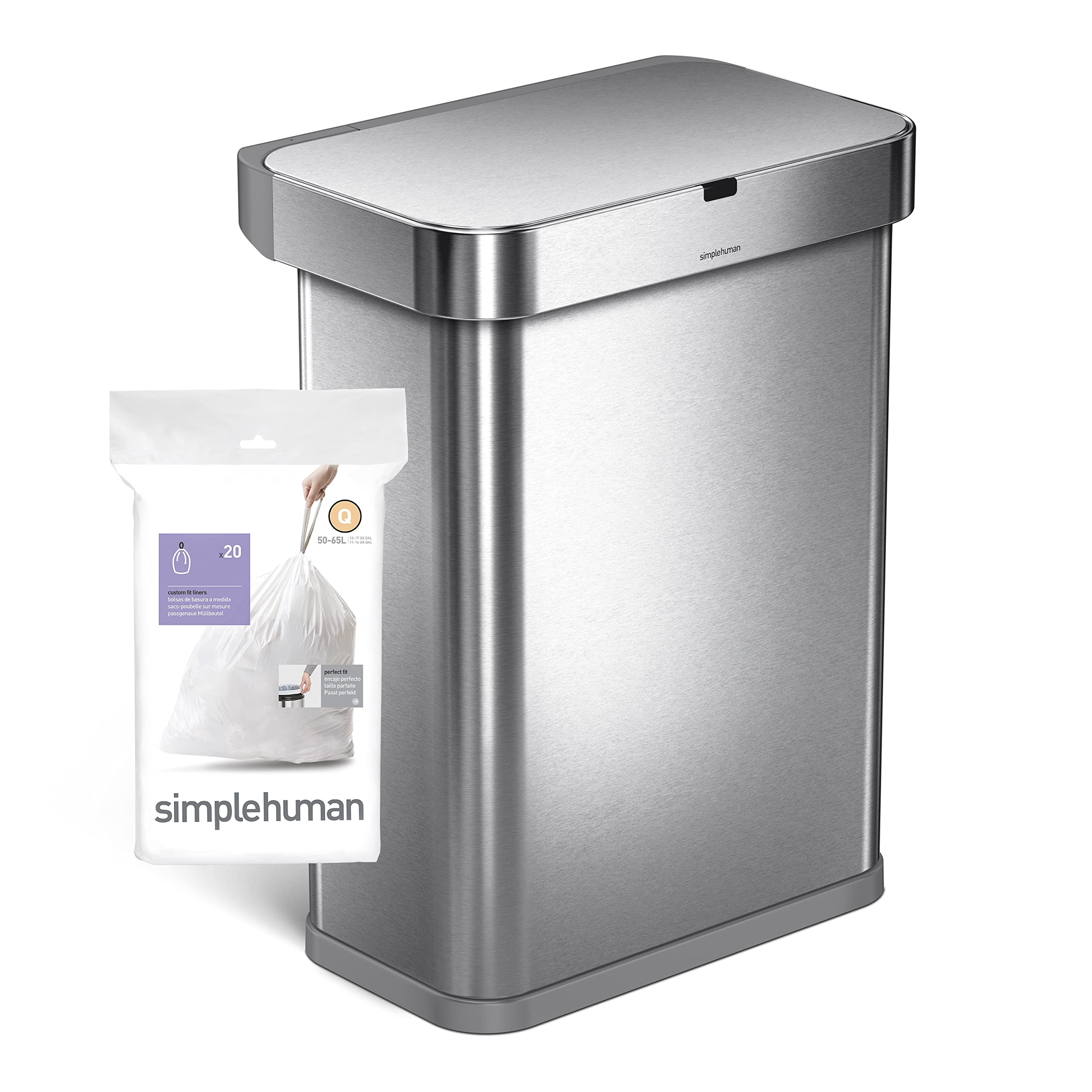 simplehuman Code Q Custom Fit Bin Liners, White Plastic (Pack of 20) 5