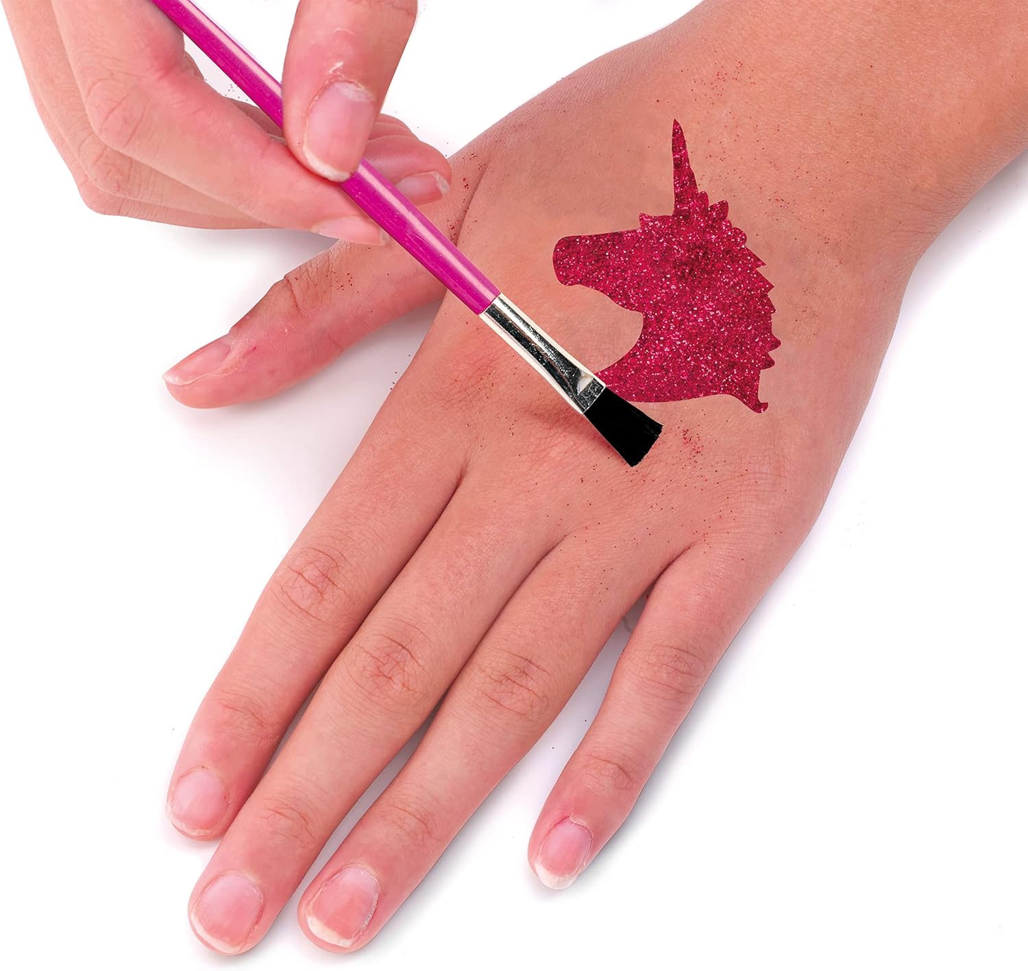 FabLab Glitter Tattoos Kit with Bioglitter – 28 Designs & 4 Sparkly Colors 4