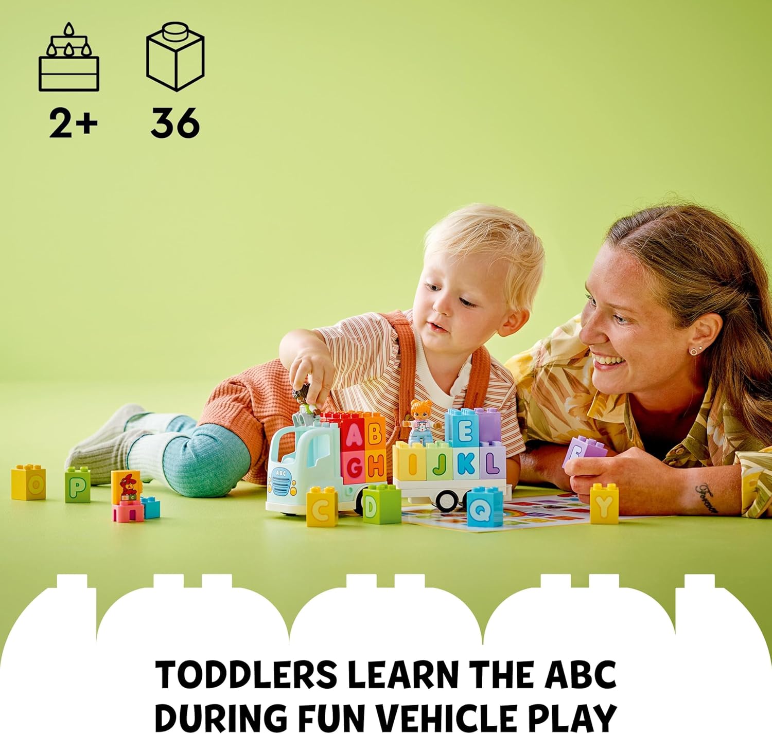 LEGO DUPLO Town Alphabet Truck Toy - Educational Building Playset for Toddlers 2+ 4