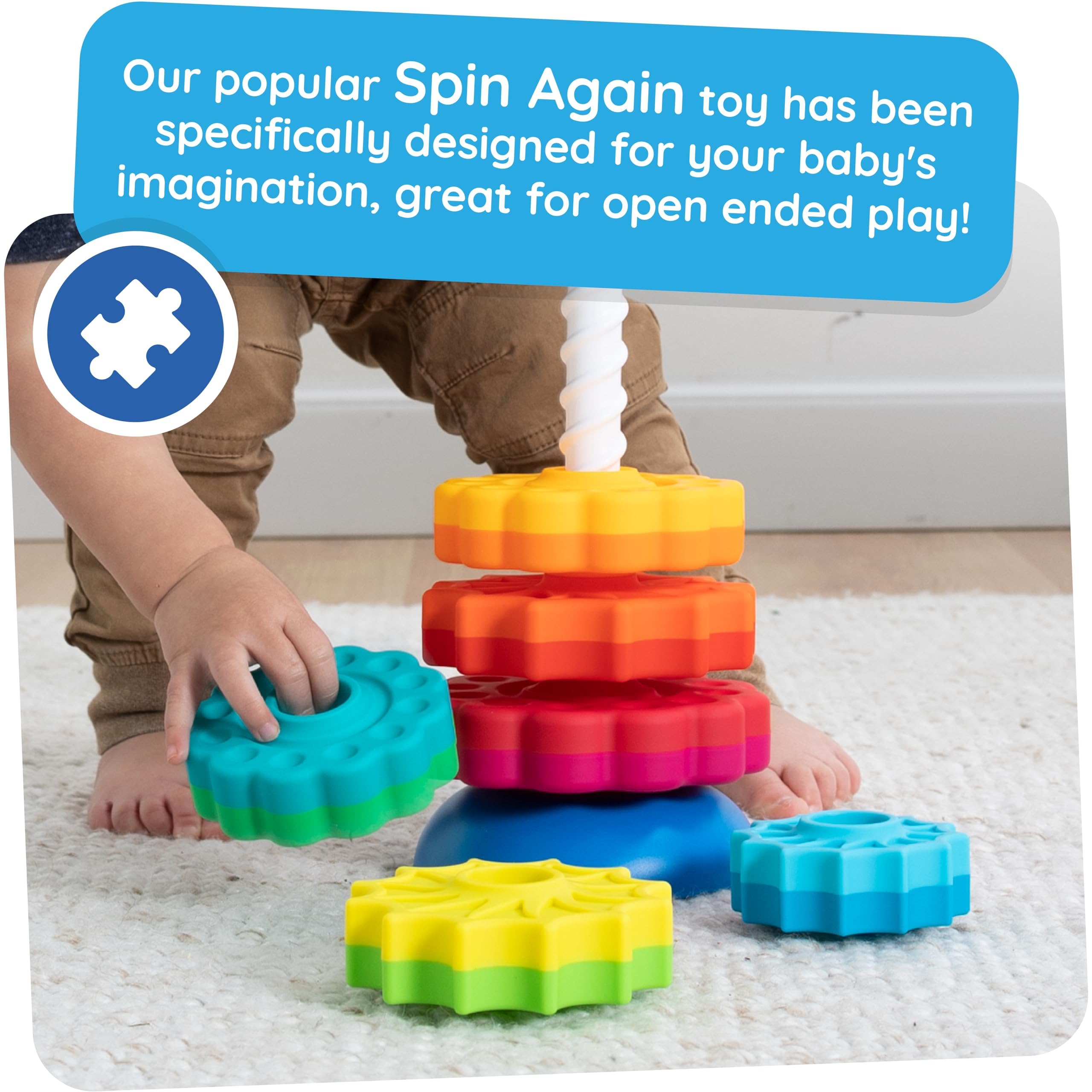 Fat Brain SpinAgain FA110-1 Stacking & Twirling Toy for Toddlers 13