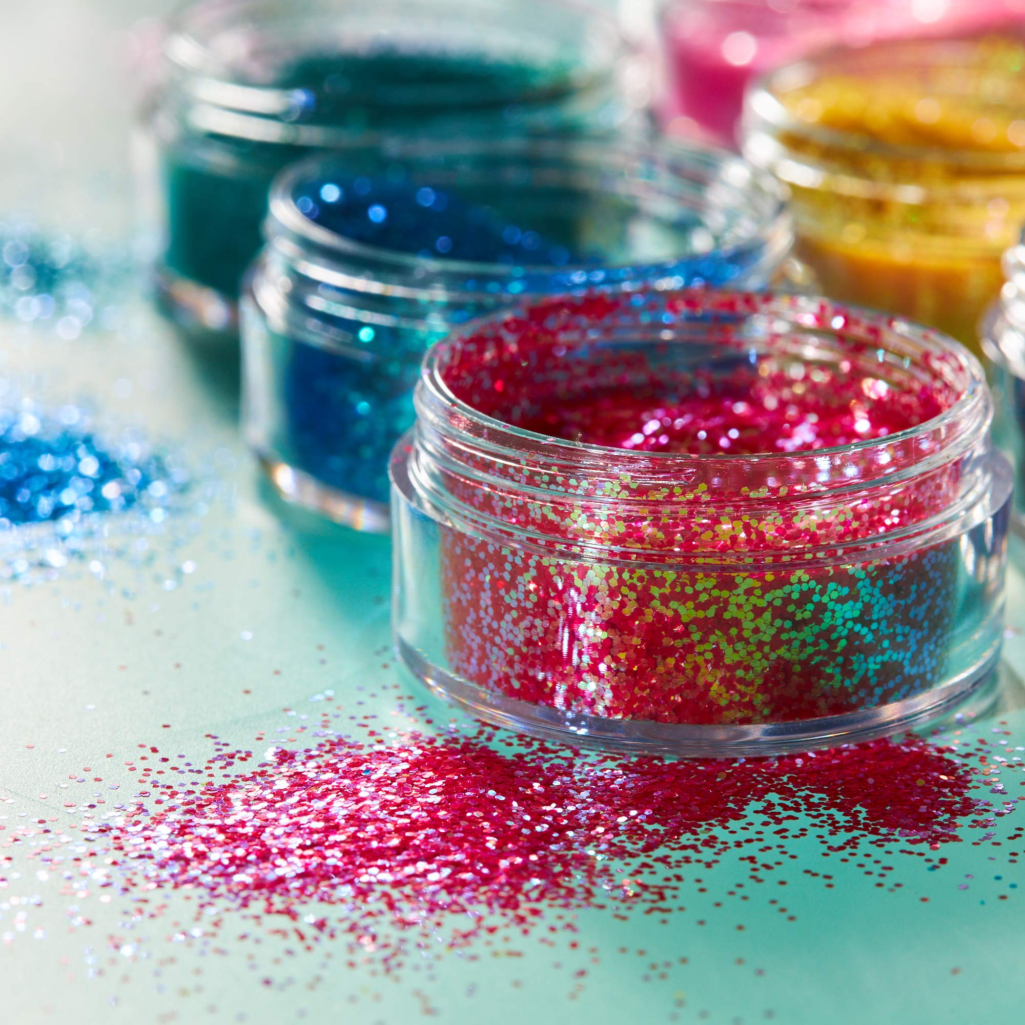 Moon Glitter - Iridescent Glitter Shakers (5g) - Pink Cosmetic Glitter for Face, Body, Hair, Nails, Lips