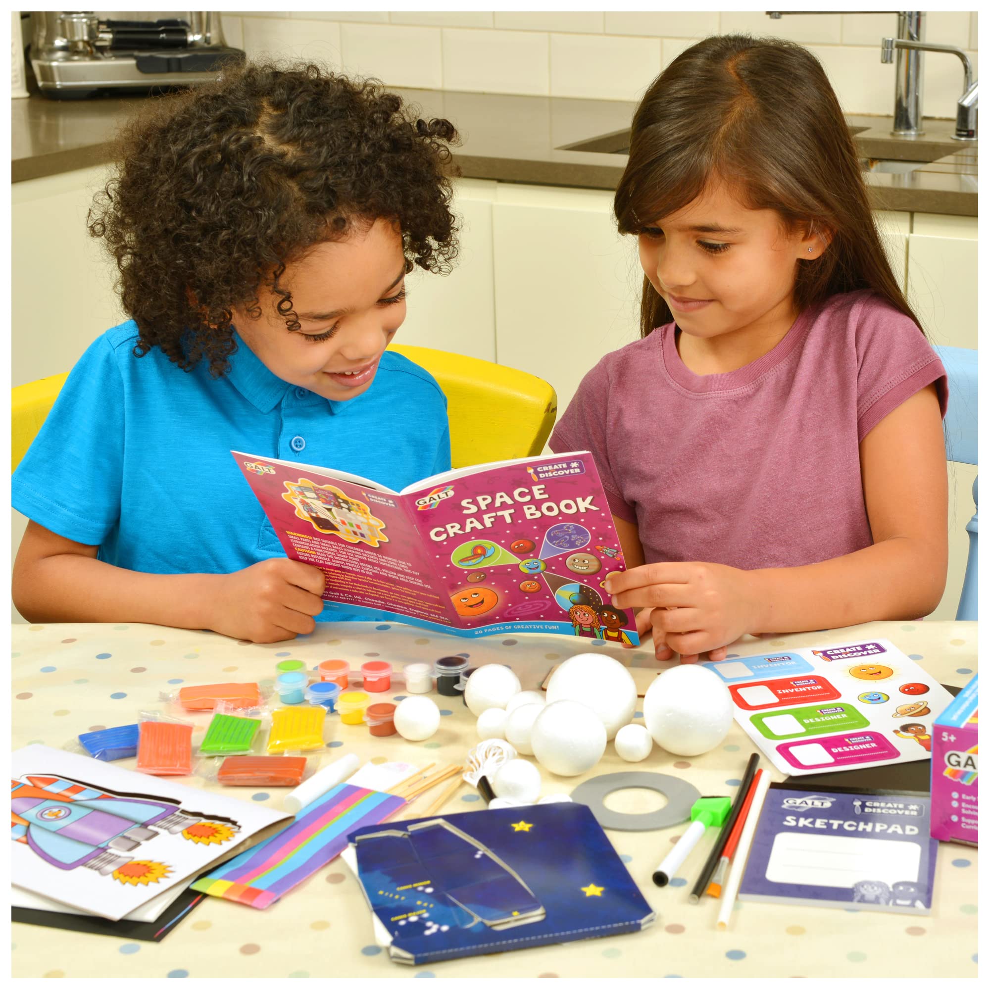 Galt Space Craft - Arts and Crafts Kit for Kids Age 5+ with 7 Space Activities