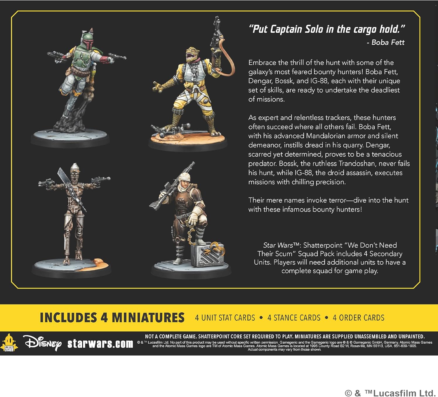 Atomic Mass Games Star Wars Shatterpoint We Don't Need Their Scum Squad Pack 6