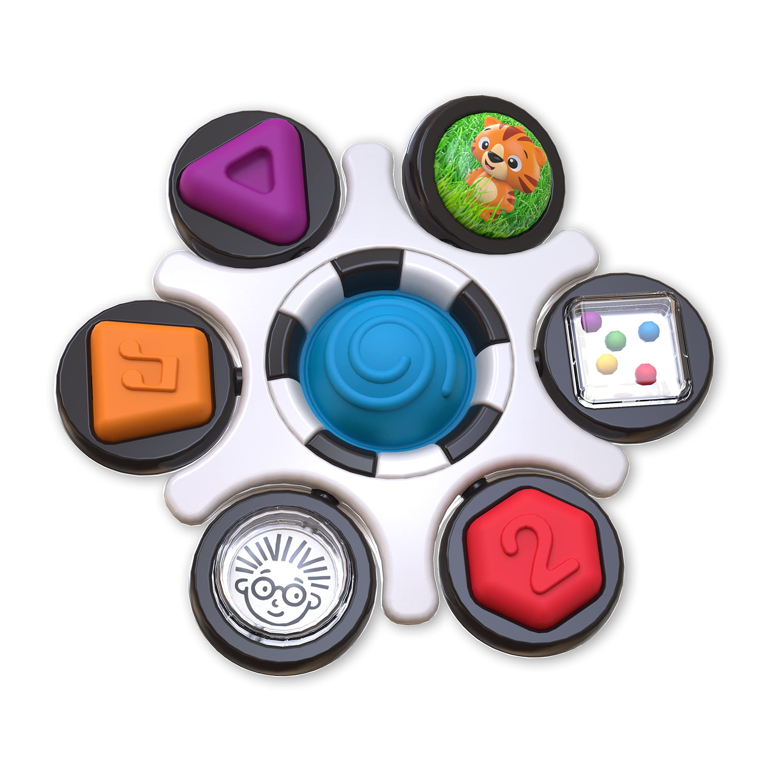 Baby Einstein Curiosity Clutch Fidget Sensory Toy and Pop It Rattle - 6-Activity Infant Toy for 3M+