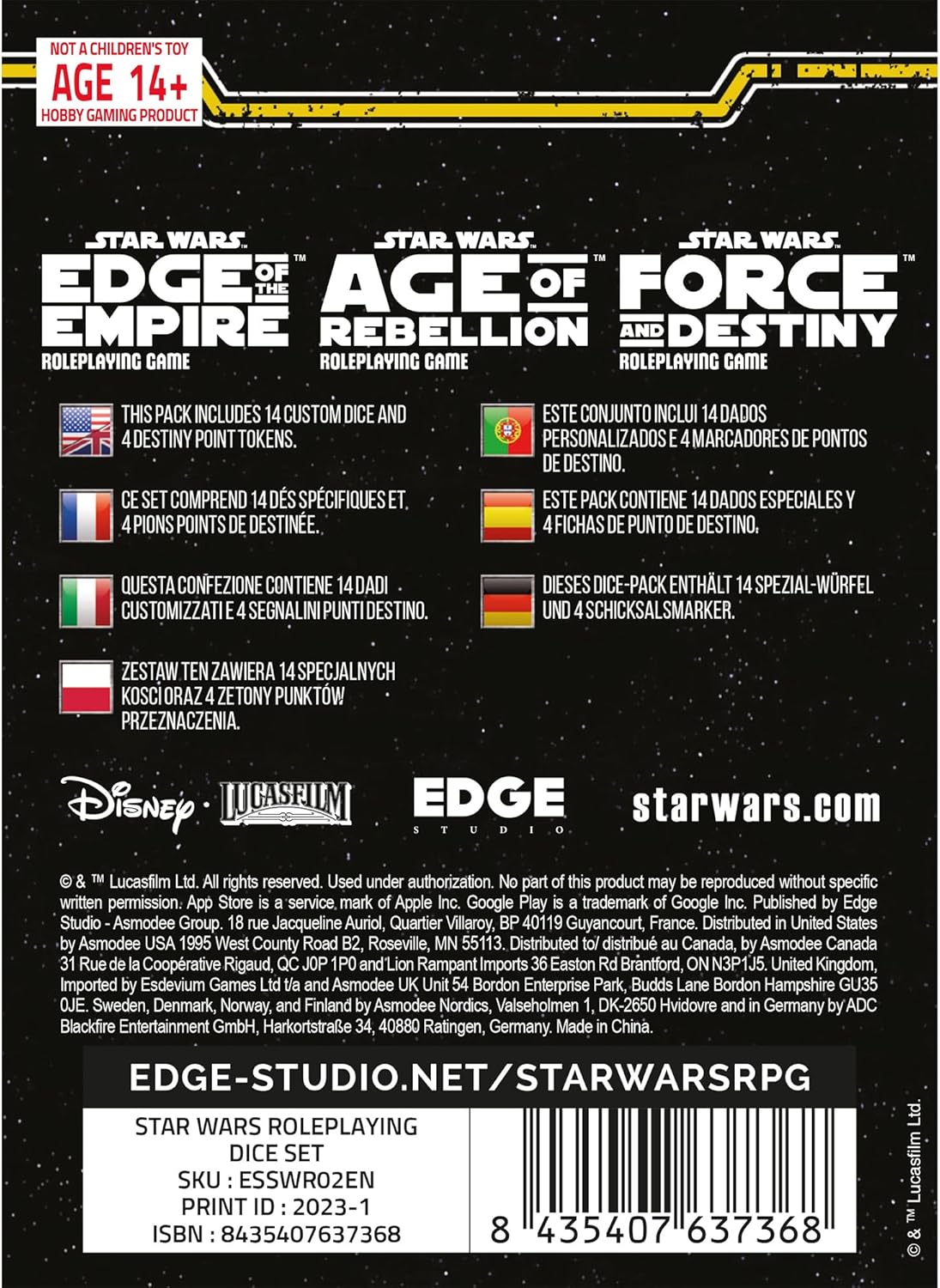 Edge Star Wars Edge of the Empire RPG: Roleplaying Dice 2